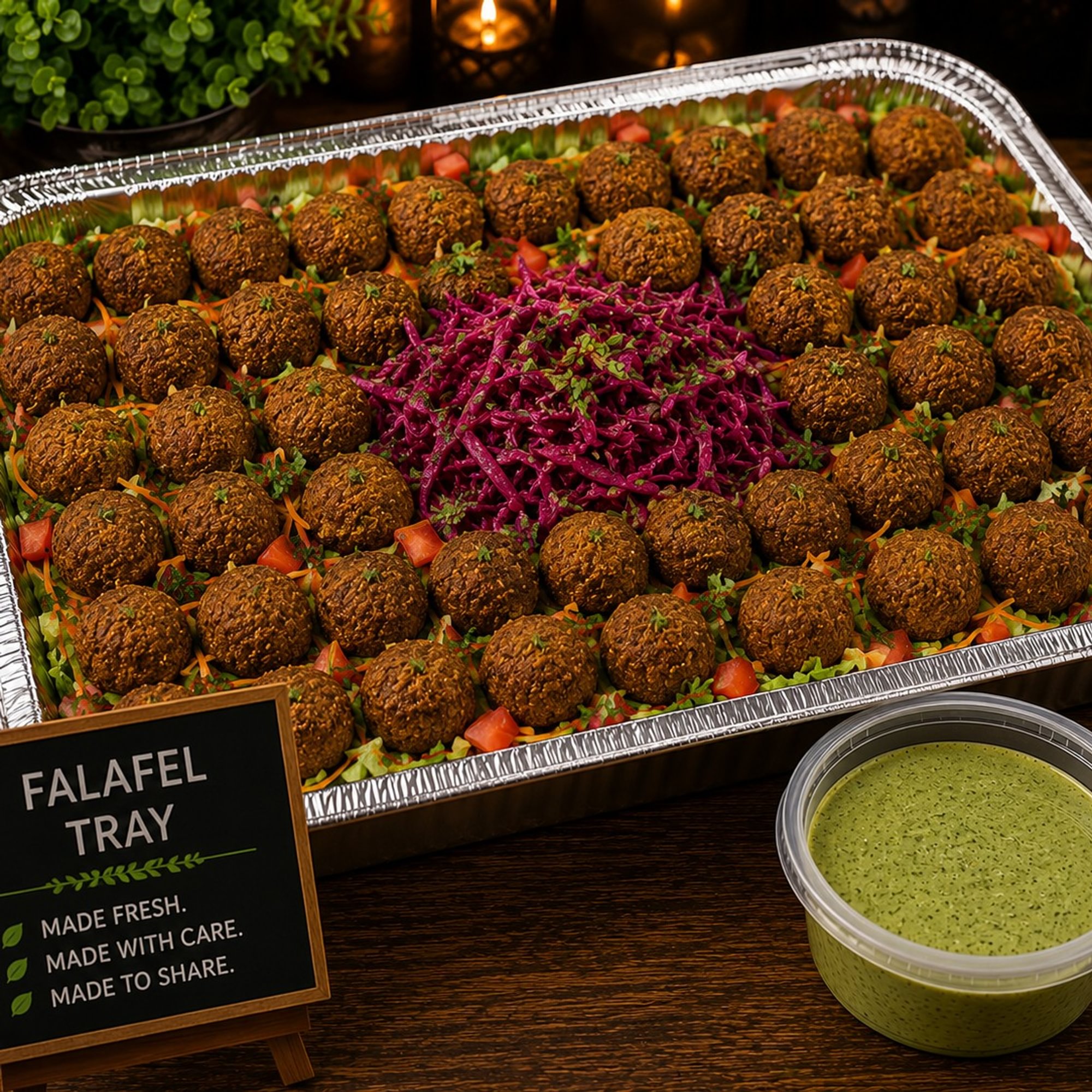 Falafel Tray + Tahini Sauce