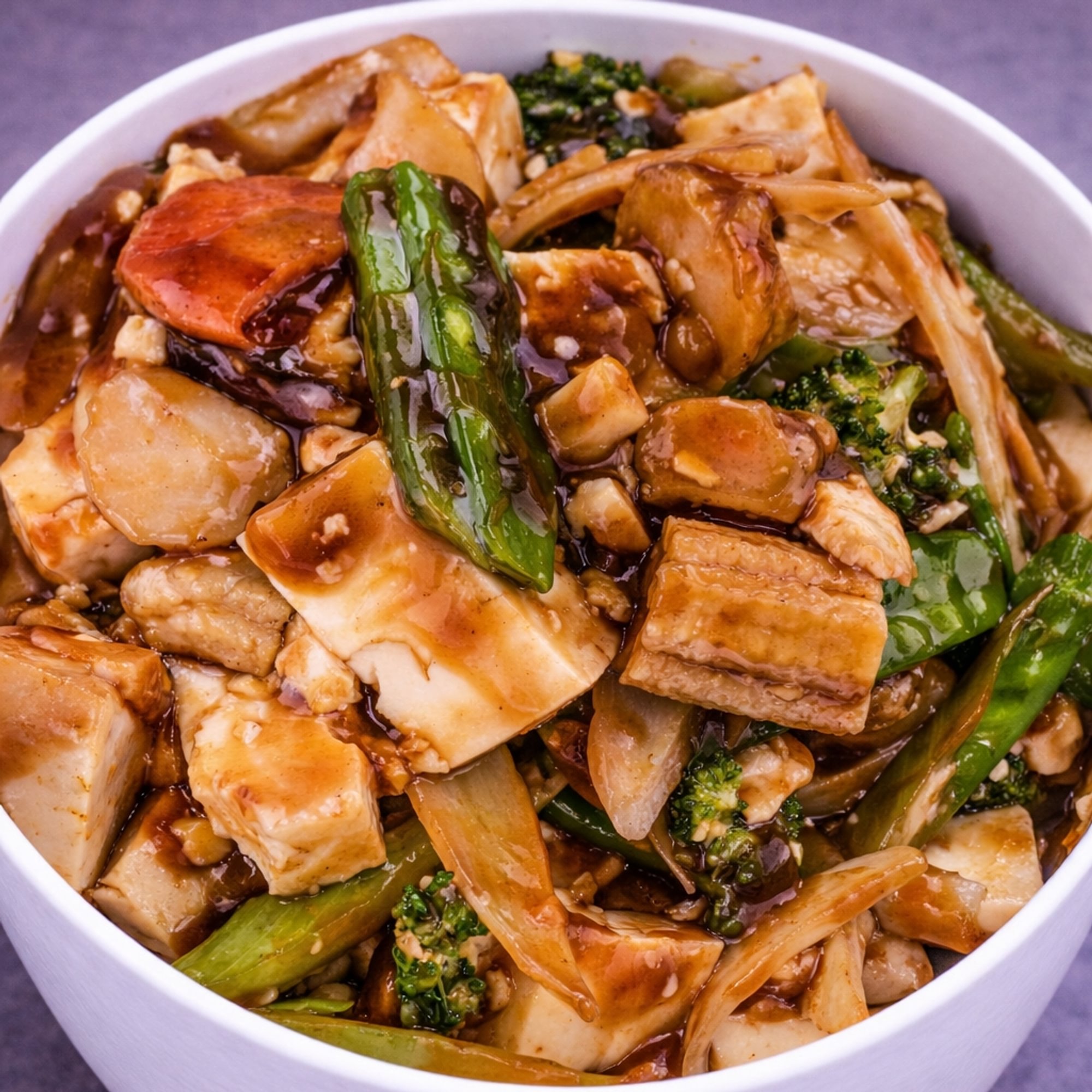 Steamed Tofu with Fresh Vegetable