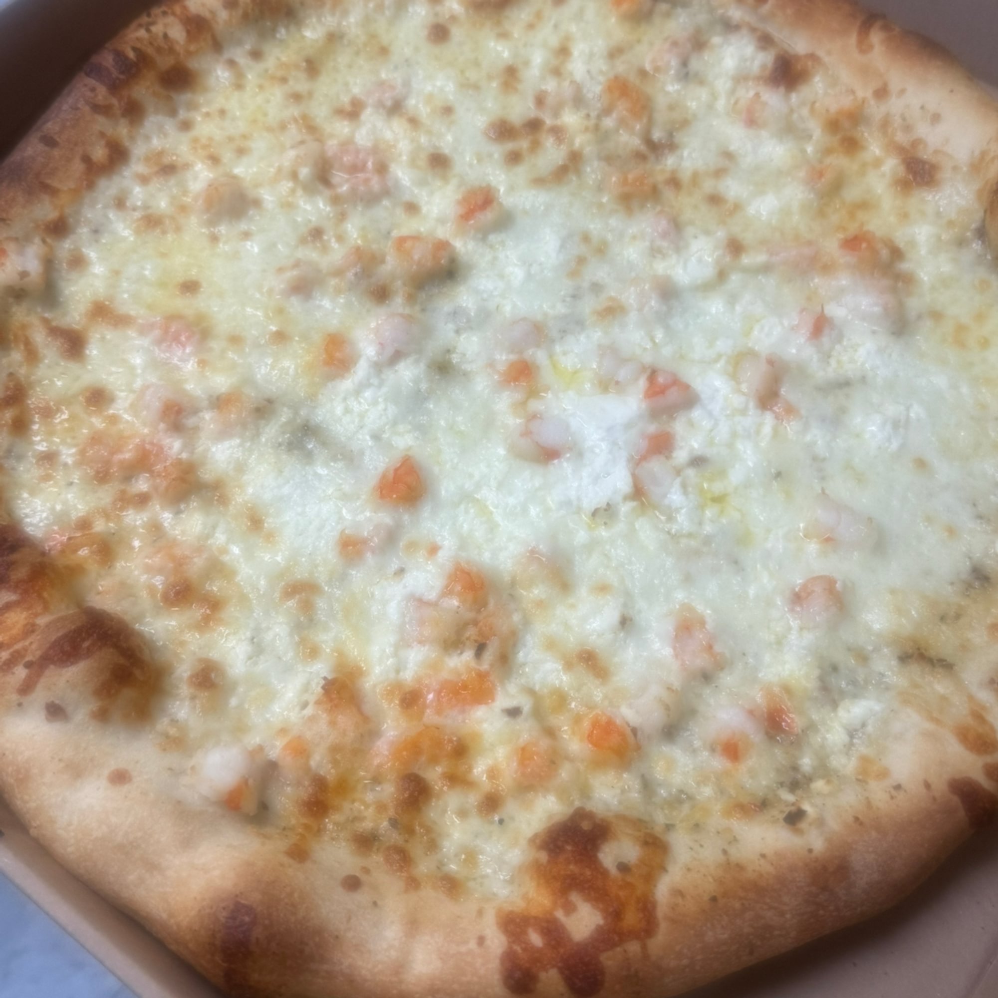 White Shrimp Pizza