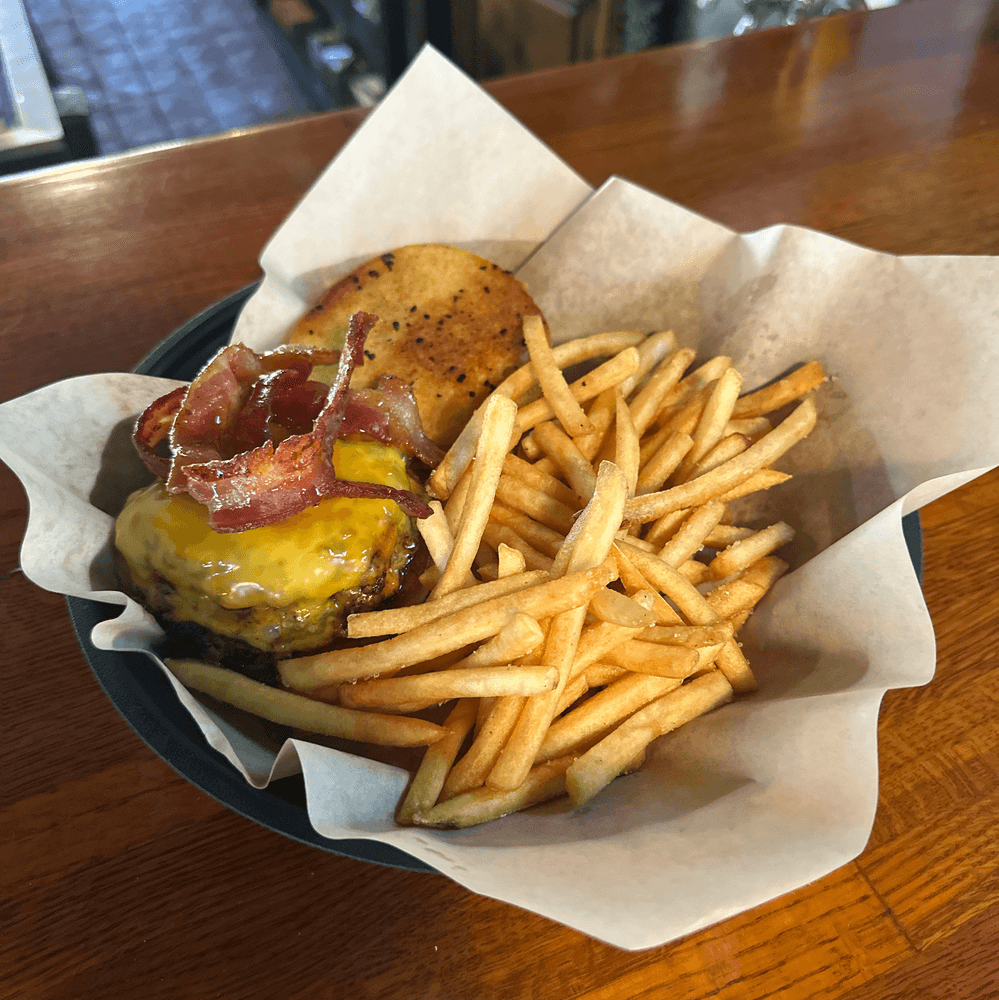 Hot Honey Bacon Cheese Smash Burger