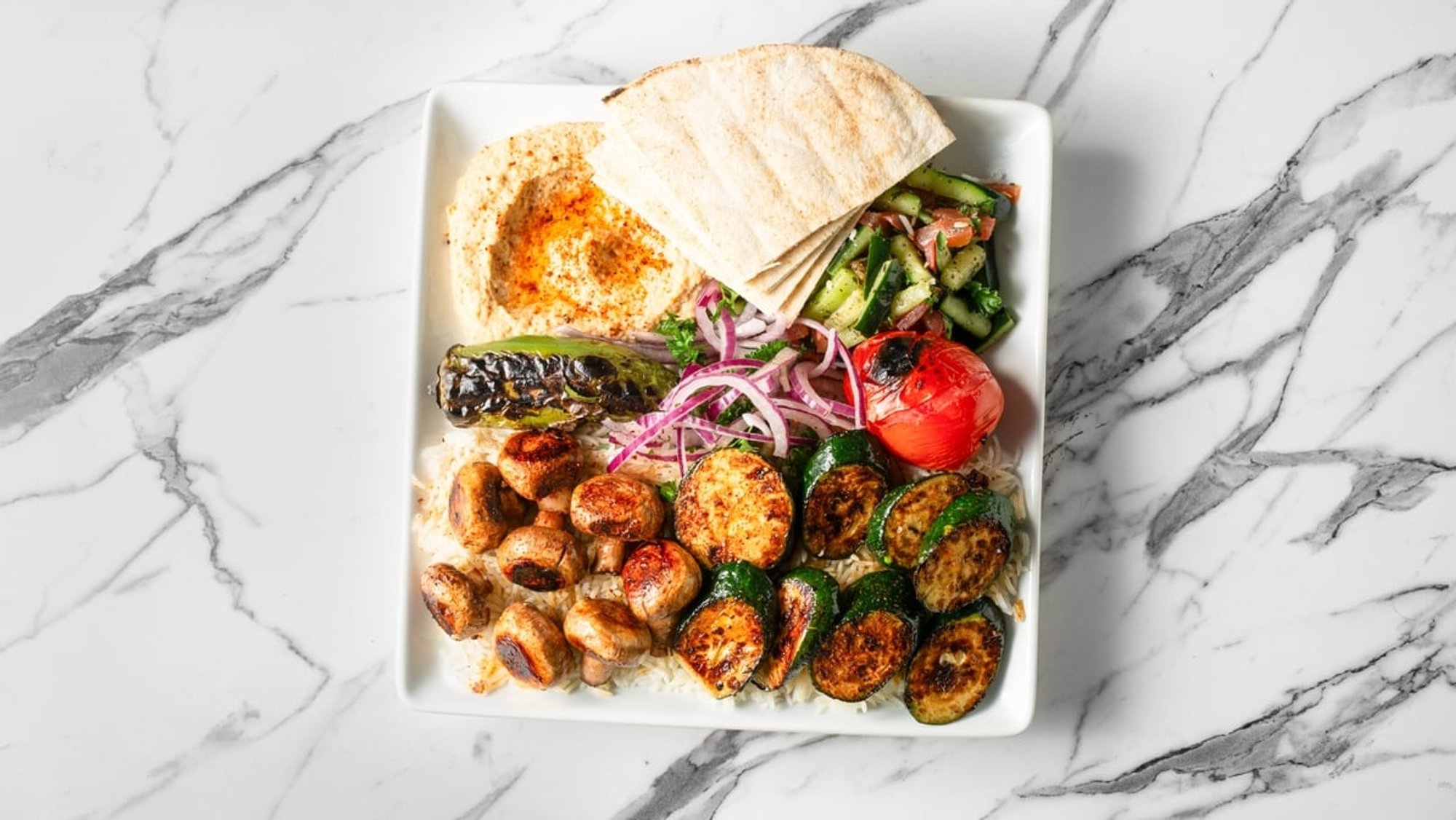 14. Veggie Kabob-Vegan Plate