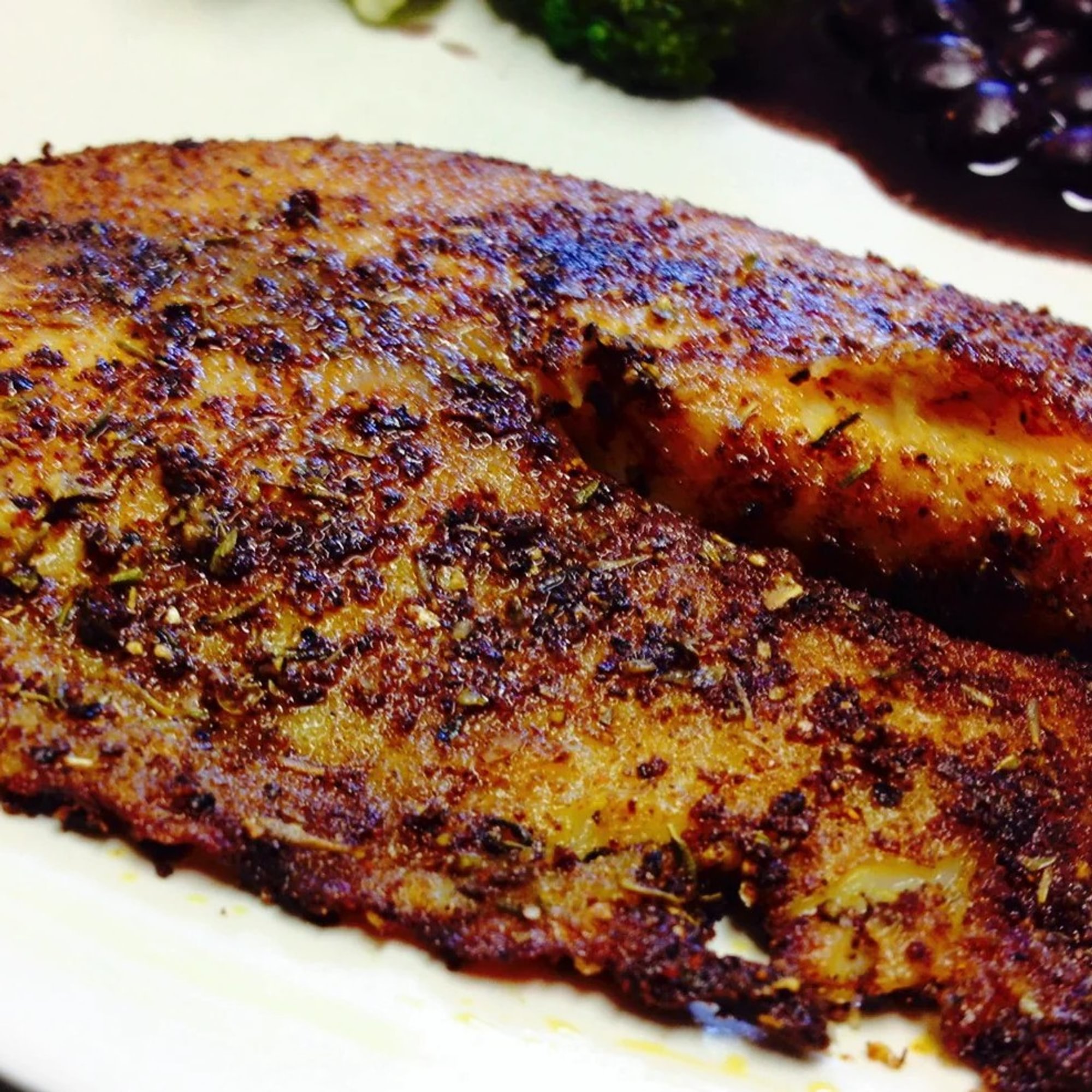 Blackened Tilapia Filet with Vegetable Rice