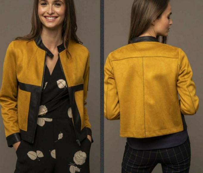 Faux suede leather jacket