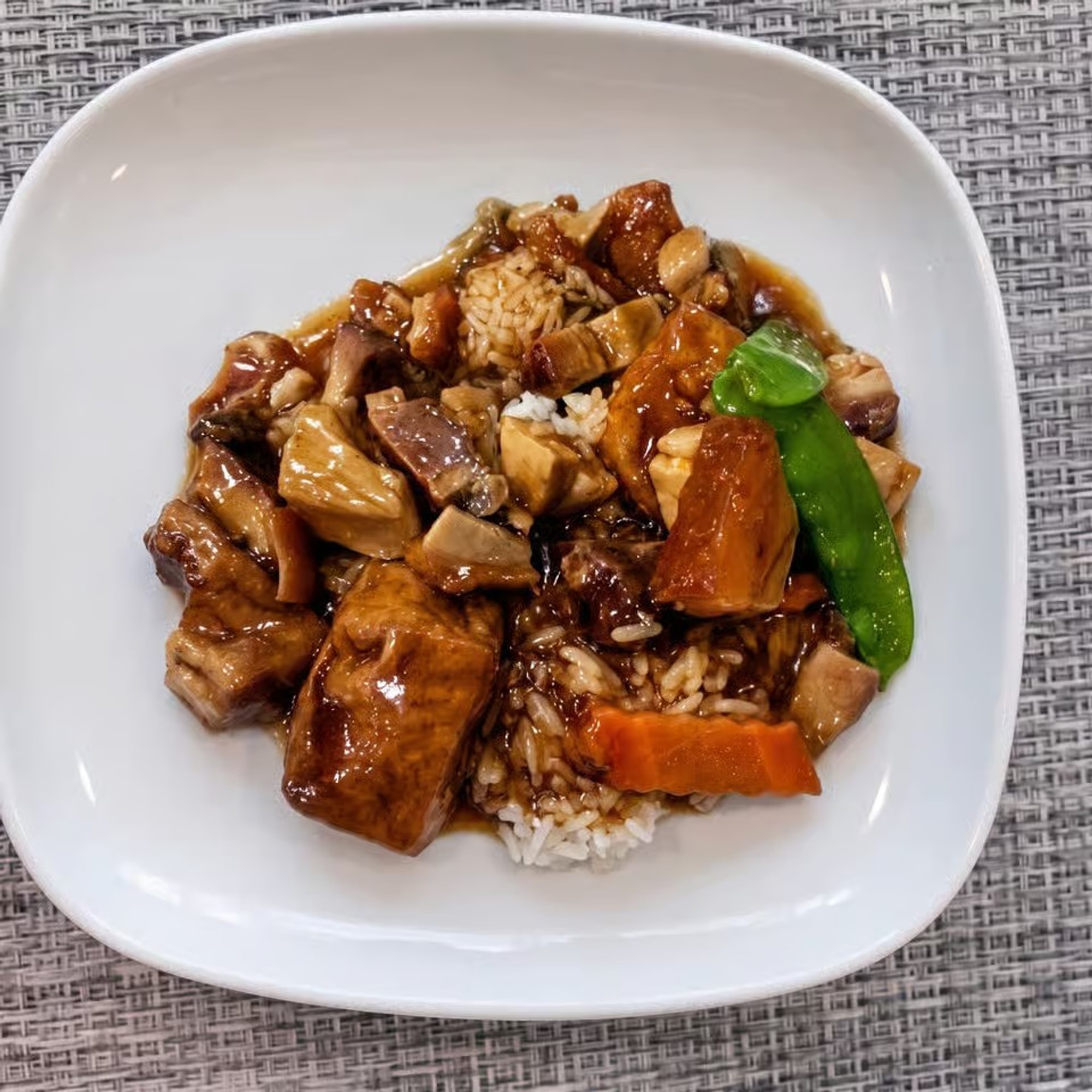 Roast Pork with Tofu on Rice / 豆腐燒肉飯