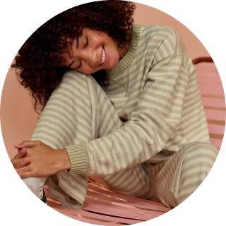 woman wearing matching set outfit