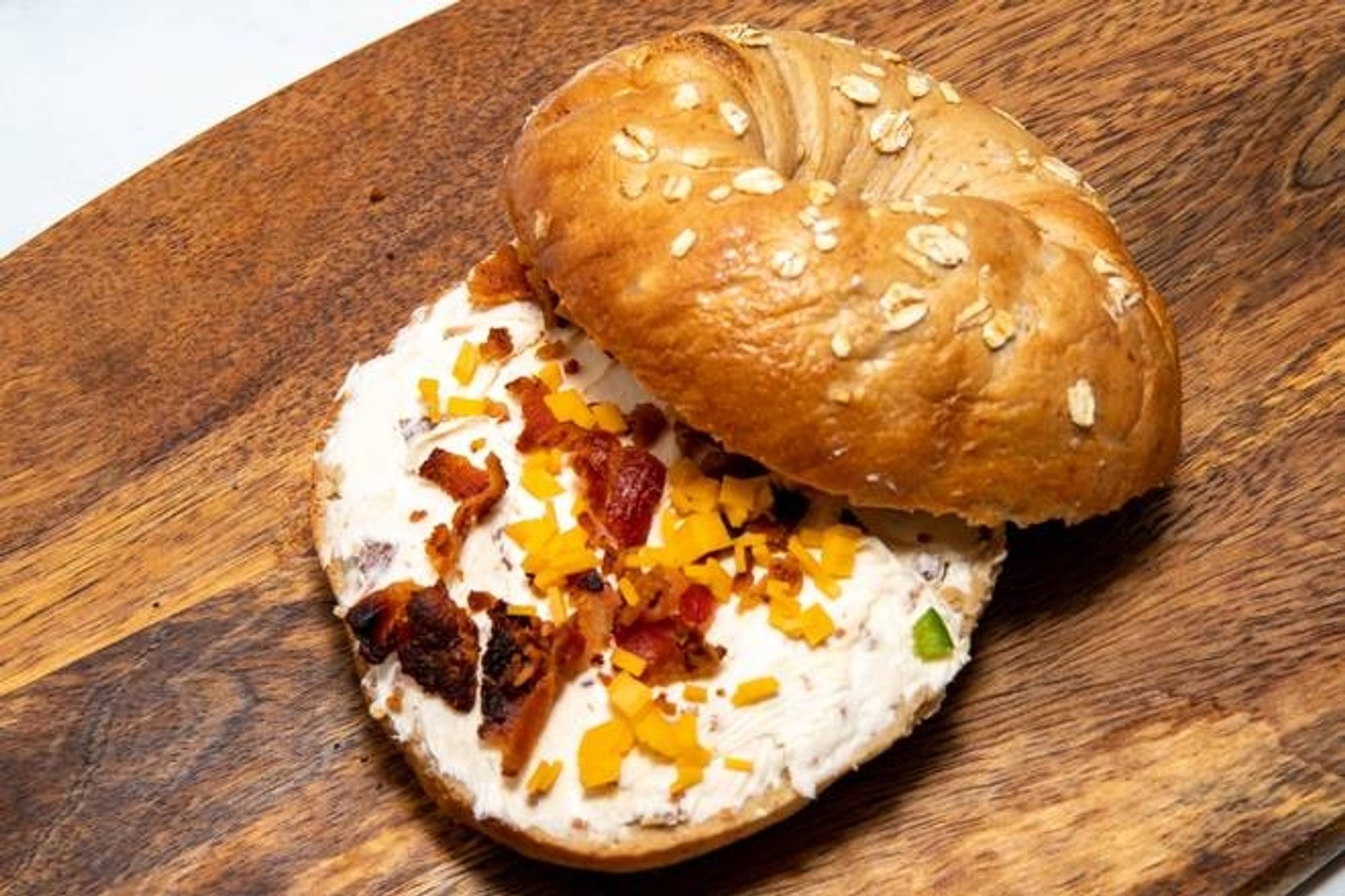 Bacon Cheddar Cc on a Bagel