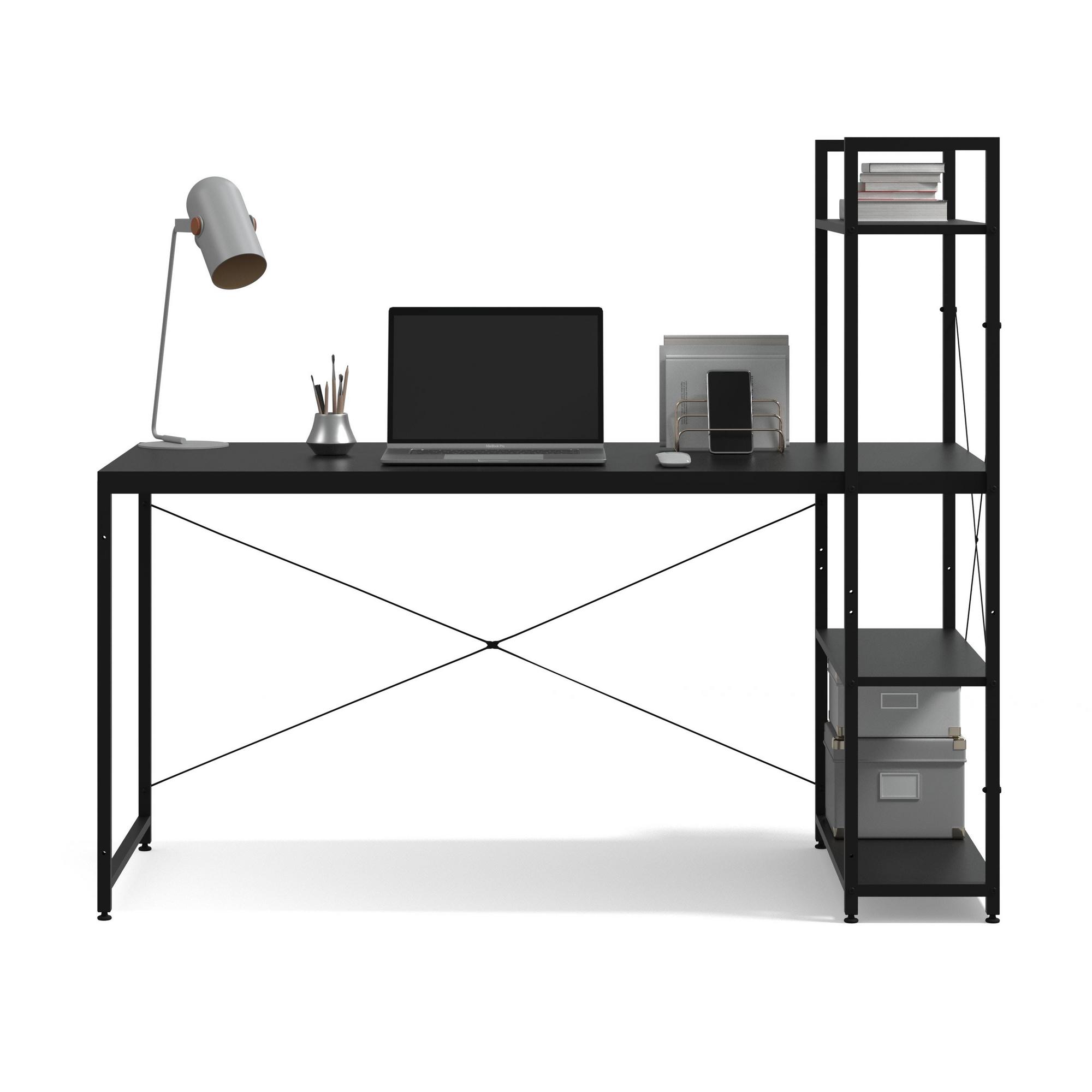 55" Shelf Desk - Black