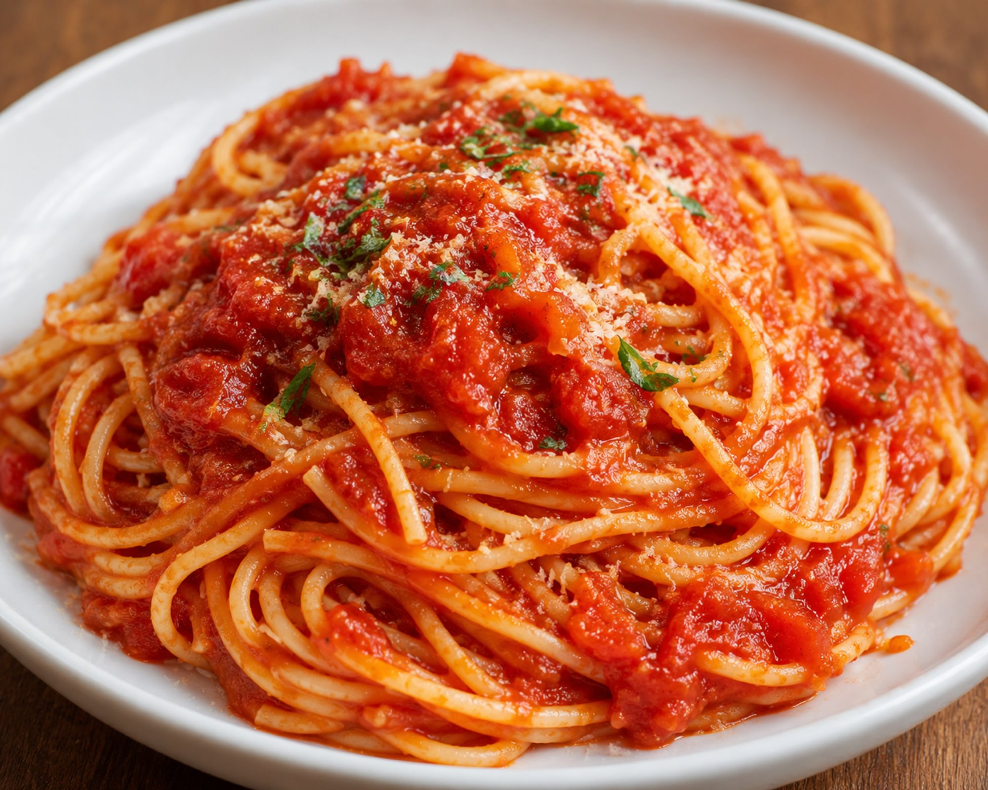 Spaghetti with Traditional Italian Tomato Sauce