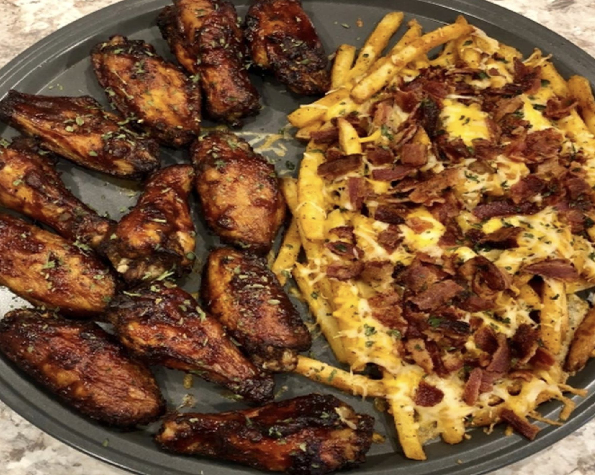 10 Wings and Bacon Cheese Fries