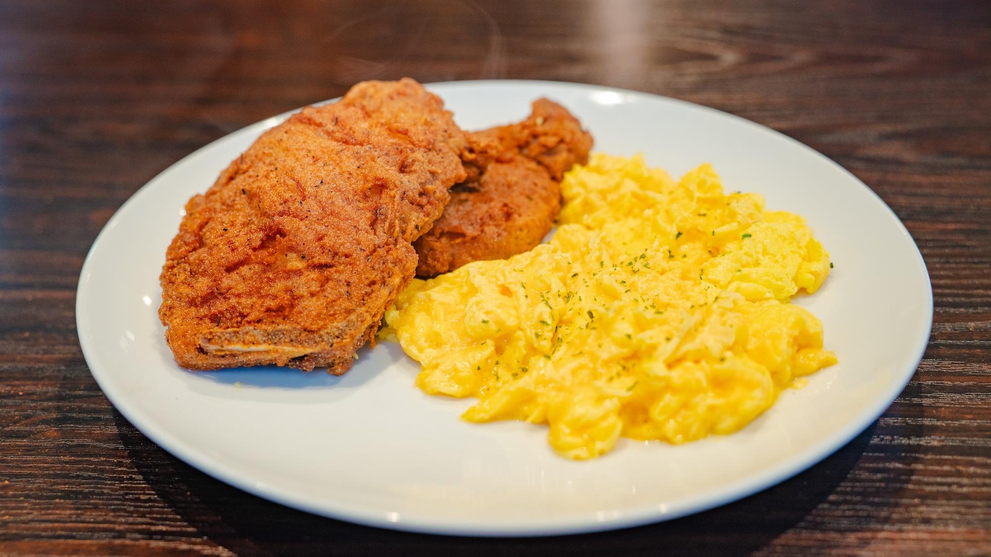 COUNTRY FRIED PORK CHOPS & EGGS