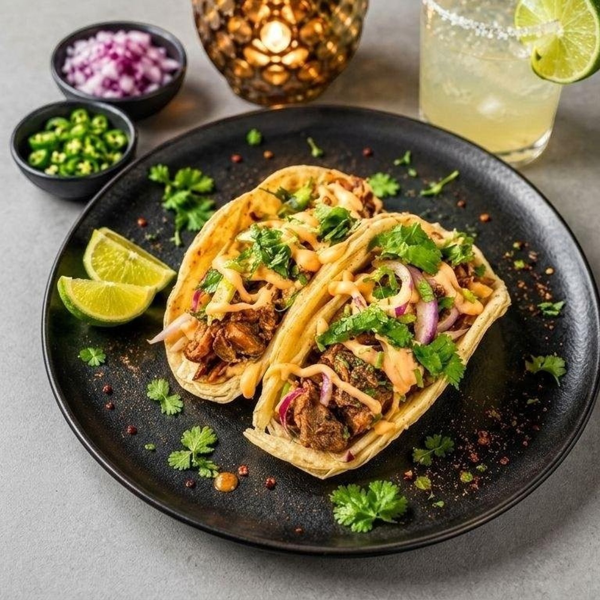 Pulled Lamb Paratha Tacos