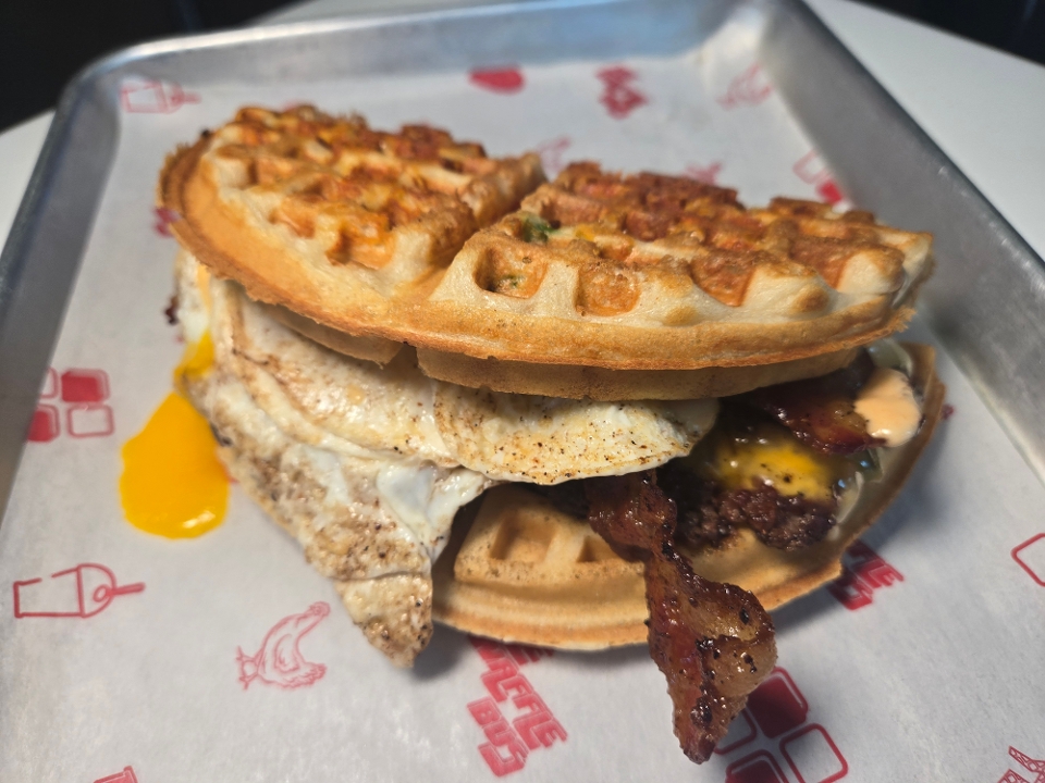 Jalapeno Cheddar Waffle X BrunchBurger