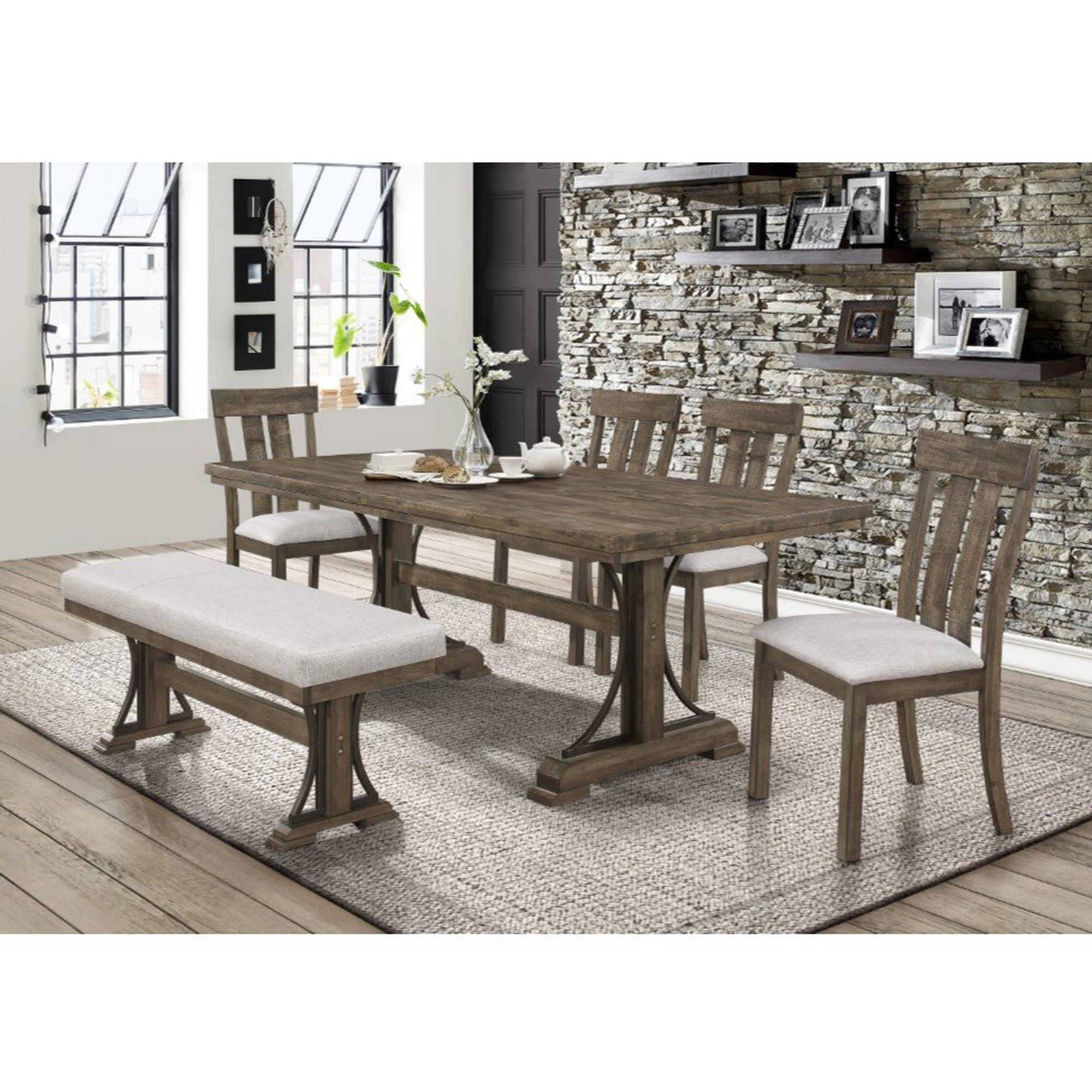 6-Piece Quincy Dining Set with 4 Chairs & Bench