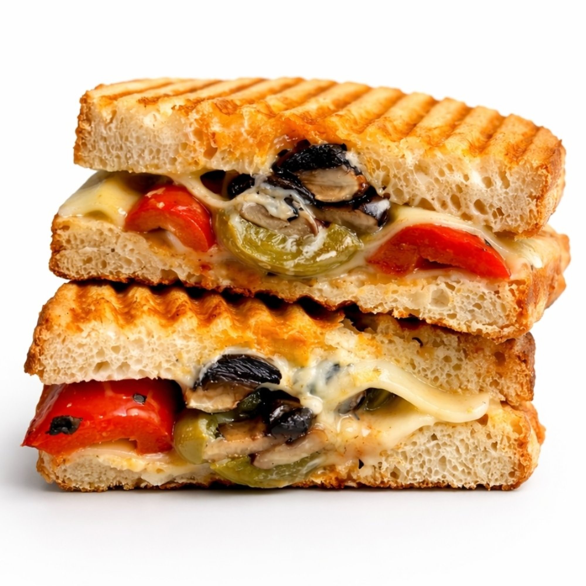 #202. Grilled Portobello Mushroom & Roasted Peppers Panini