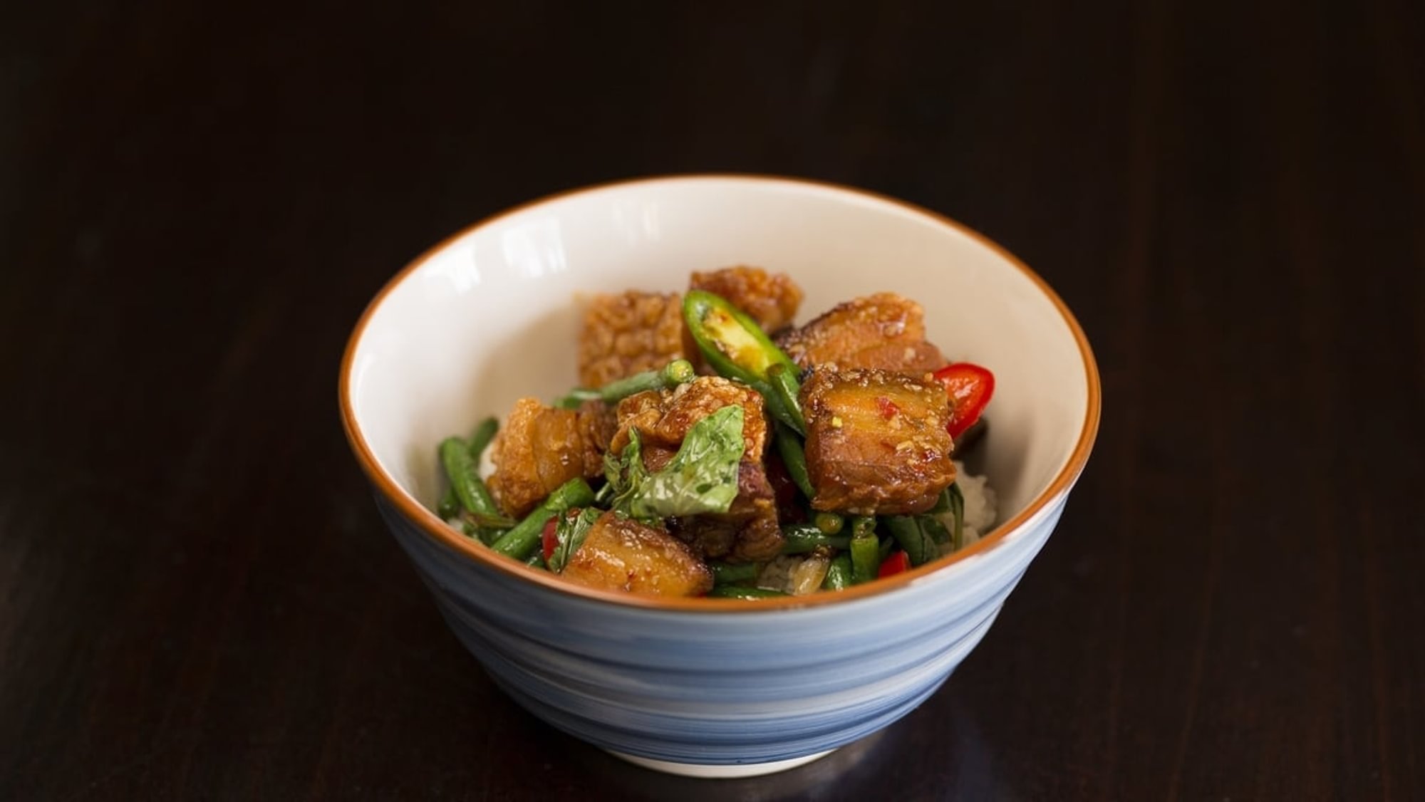 Khao Mu Grob Kapow - Kapow Style Pork Belly