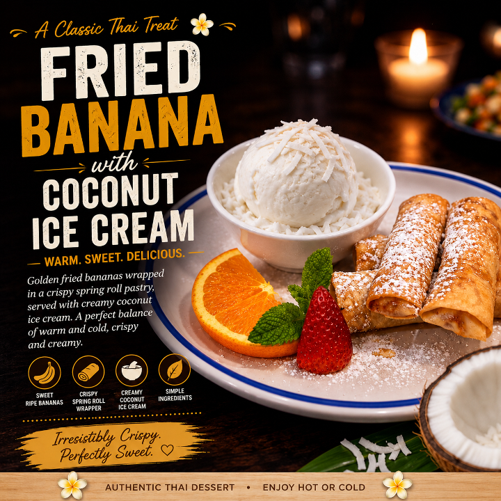 Fried Banana coconut ice cream