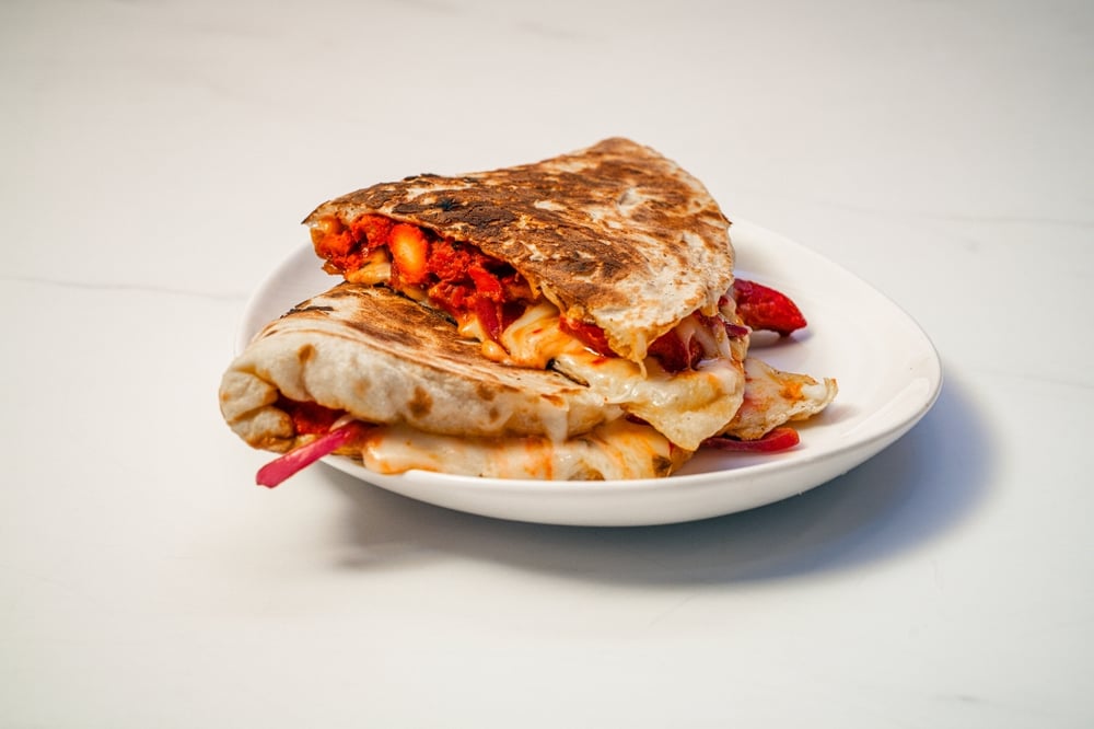 Chicken Tikka Naanwich with Masala Fries