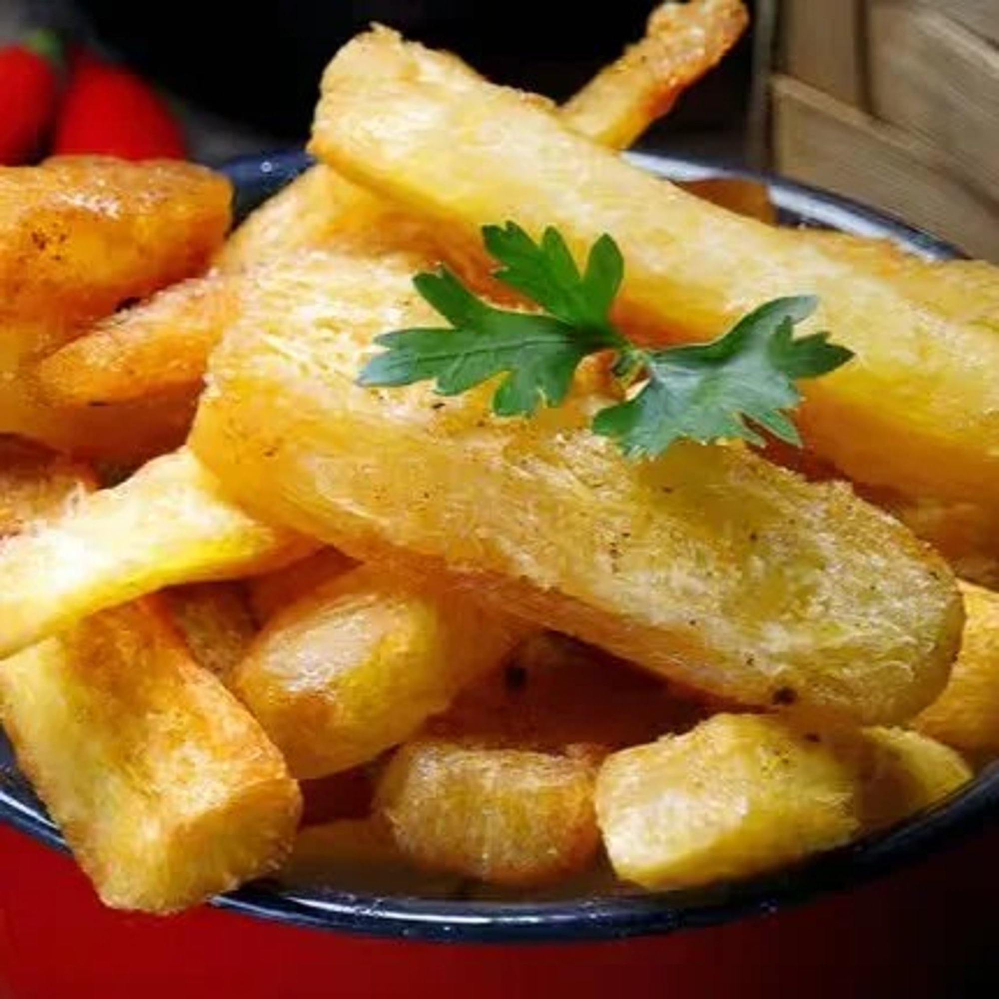 Yuca frita tray