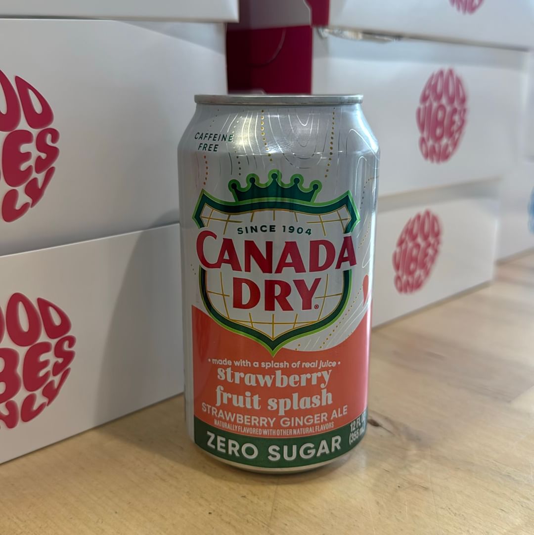 Zero Sugar Ginger Ale Strawberry Fruit Splash 12oz Can