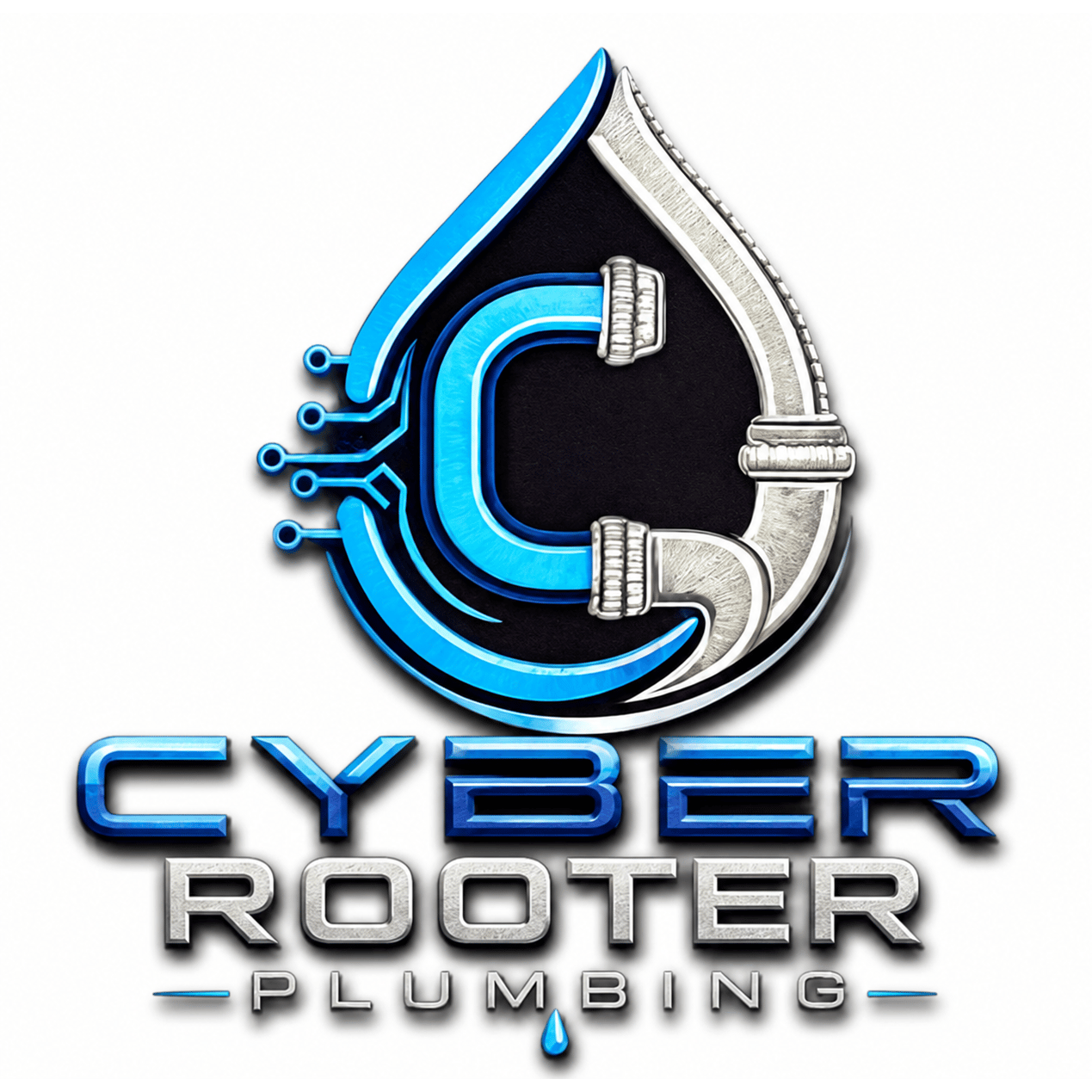Cyber Rooter Plumbing Company Logo