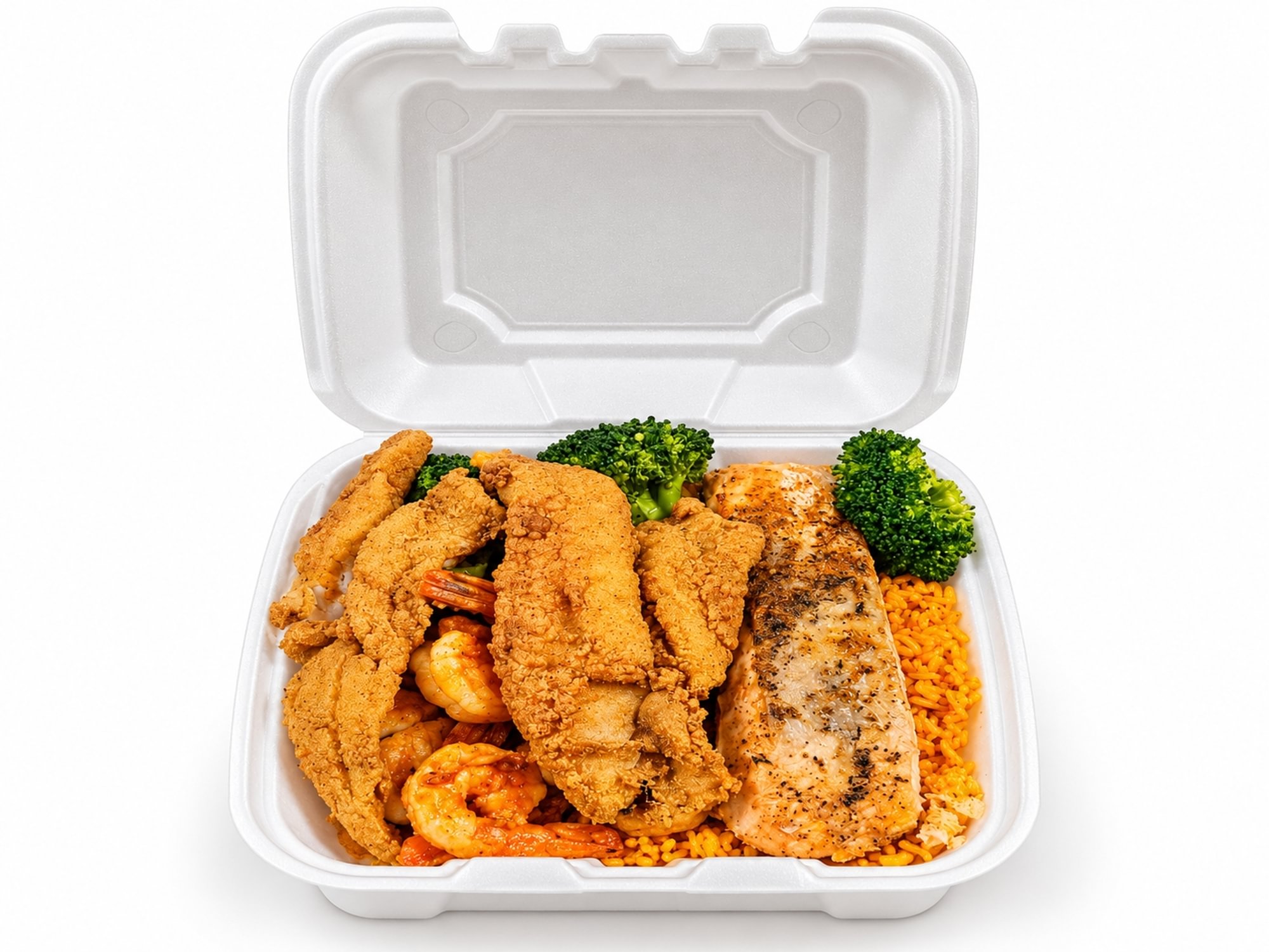 Fish, Shrimp & Salmon Fried Rice