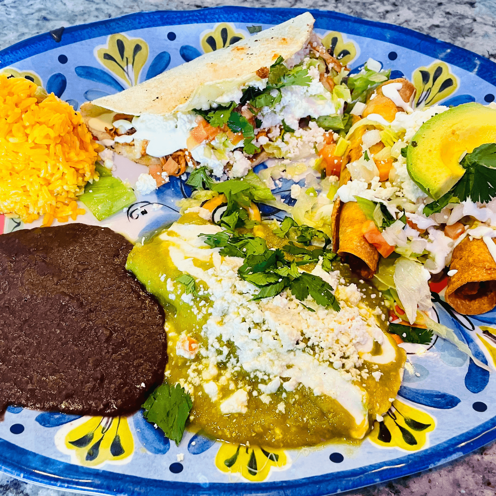 #2 Enchilada, Quesadilla, Taco Dorado