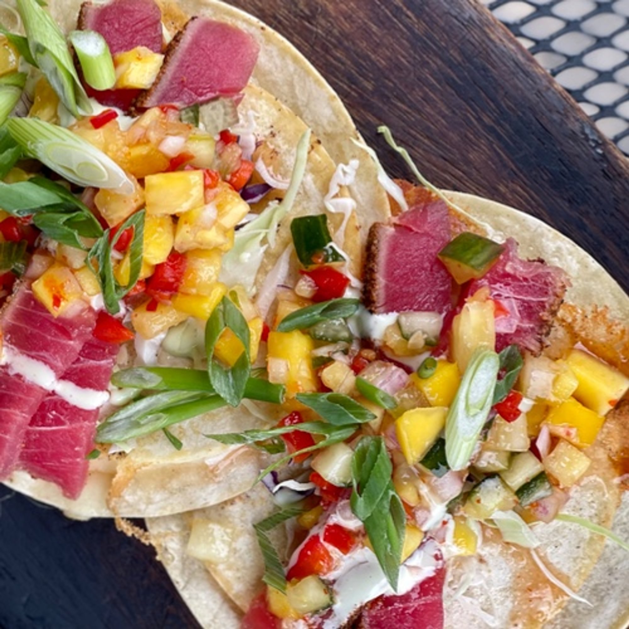 *Seared Pepper-Crusted Ahi Tuna TACO
