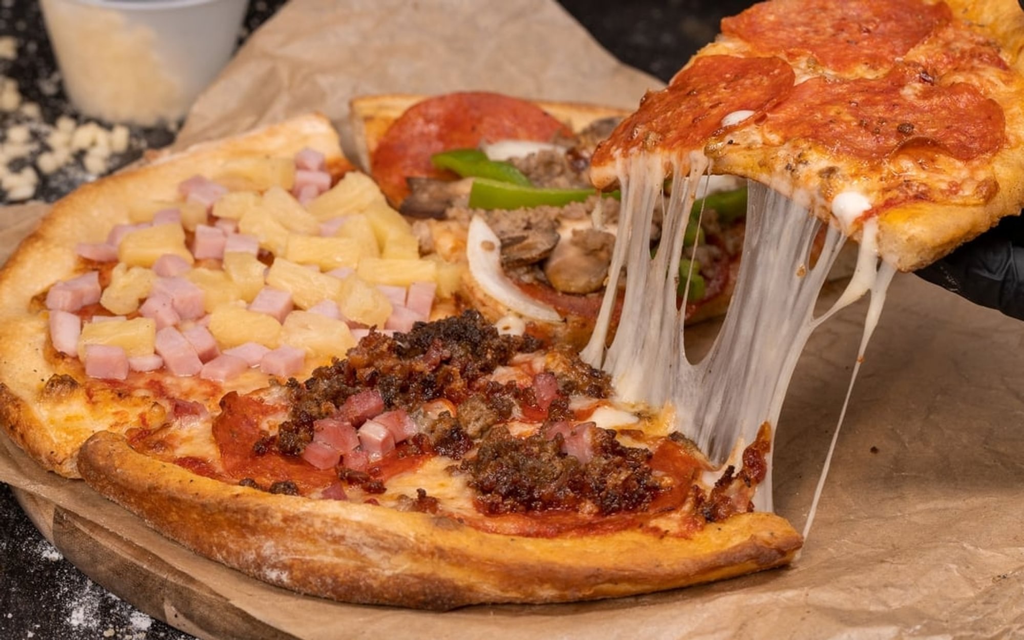 From the Pizza Kitchen Hawaiian Slices & a Drink