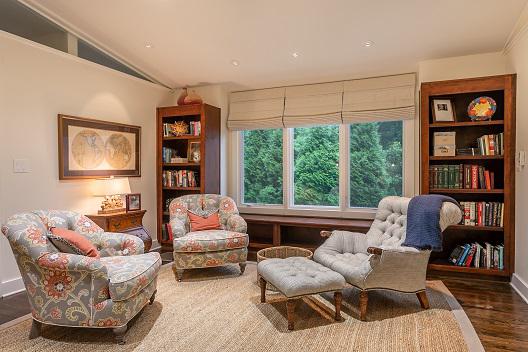 Classic rooms call for classic Window Treatments-but with a unique twist! If you're looking for something other than Drapes, check out the Roman Shades in this study!  BudgetBlindsPointLoma  RomanShades  VadainShades  FreeConsultation
