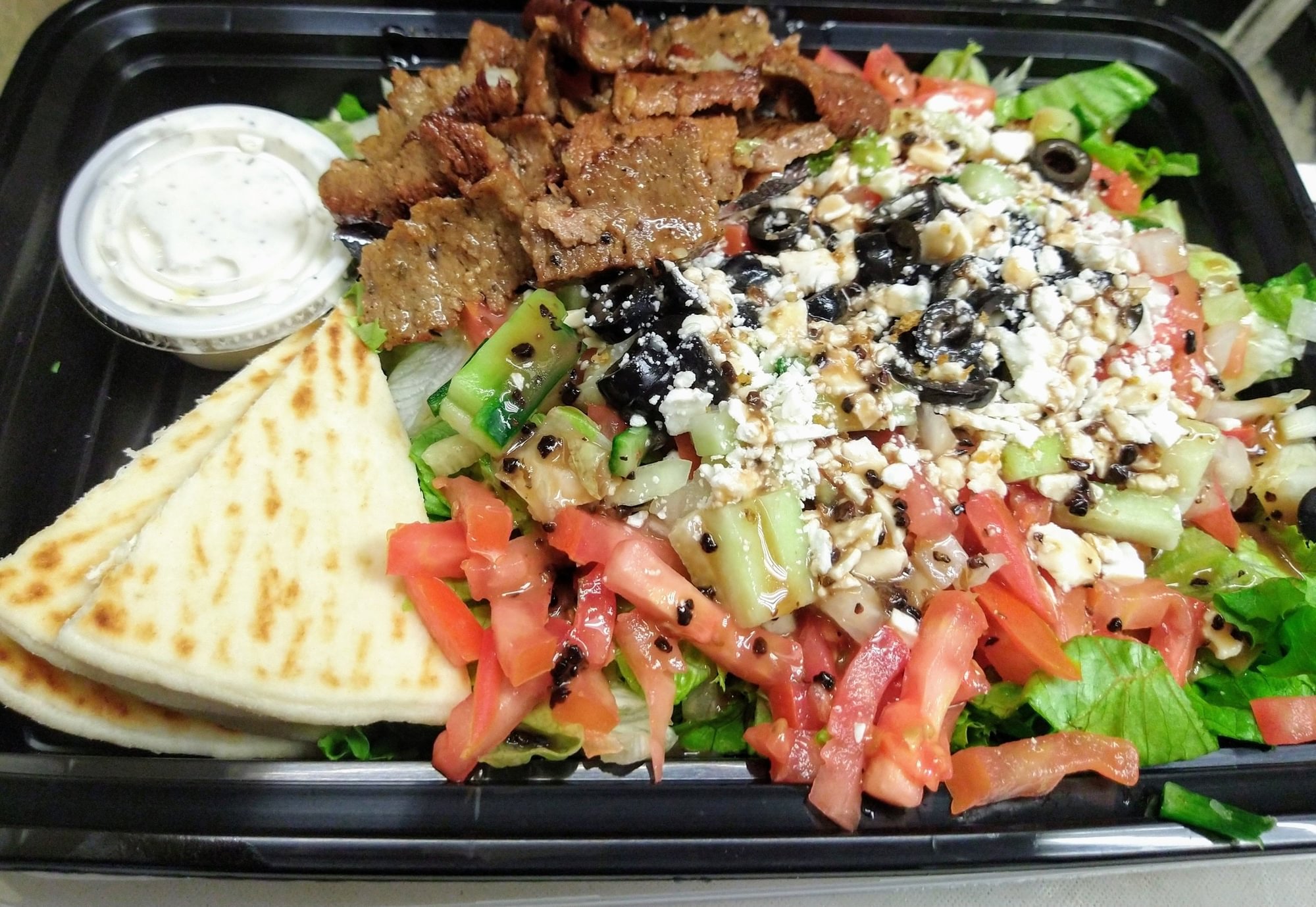 Greek Salad With Gyros (not gluten free)