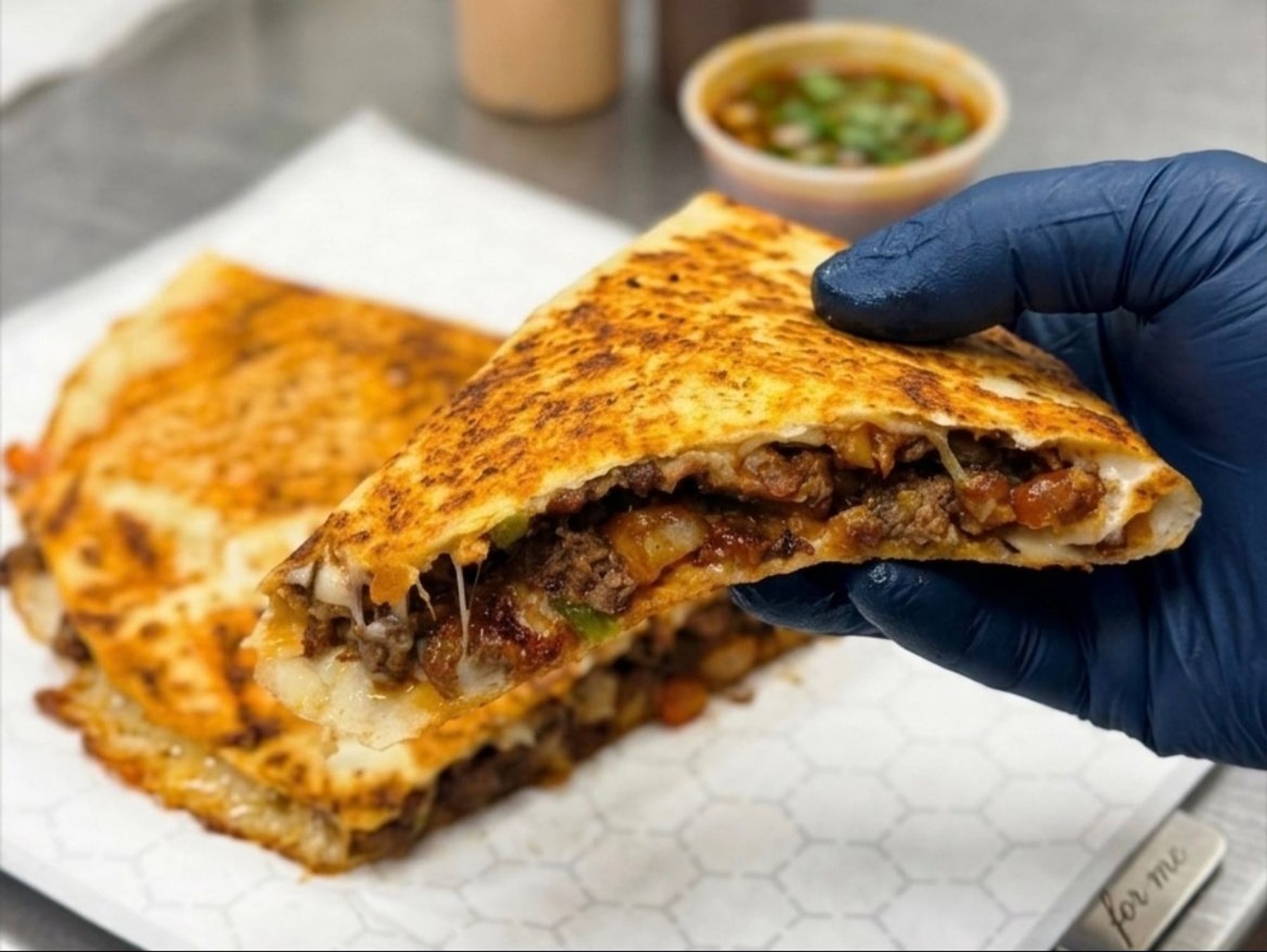 Cheesy Ground Beef Quesadilla
