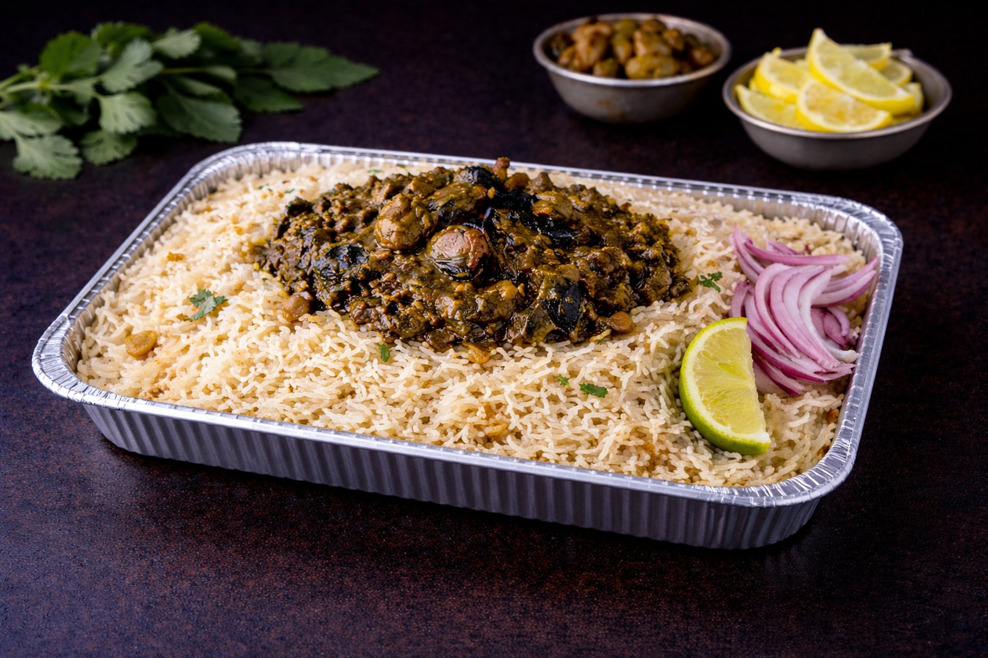 Family Pack Gongura Mushroom Pulao (Sorrel Leaf Mushroom Pulao)