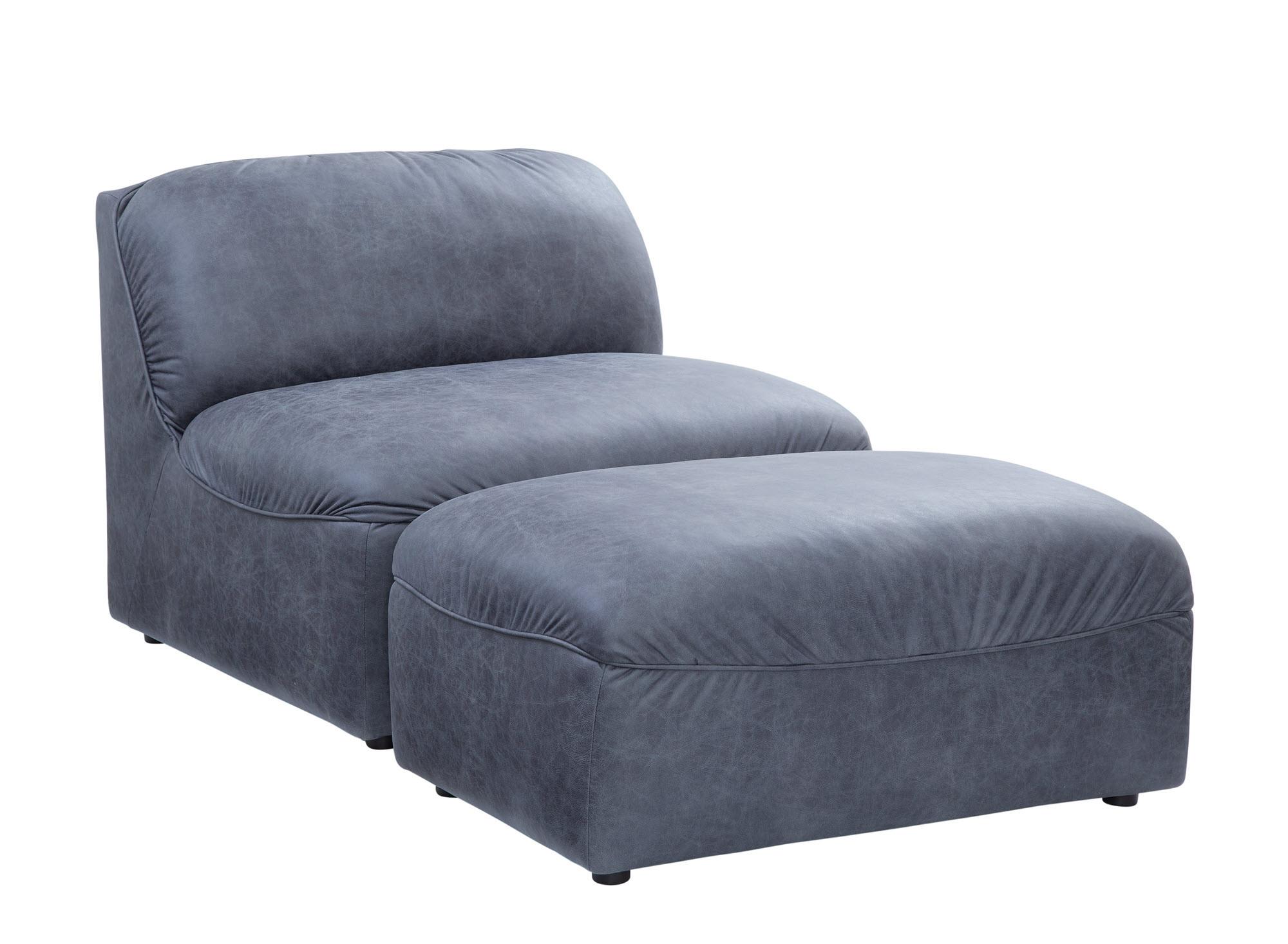 Aladdin Armless Chair with Ottoman