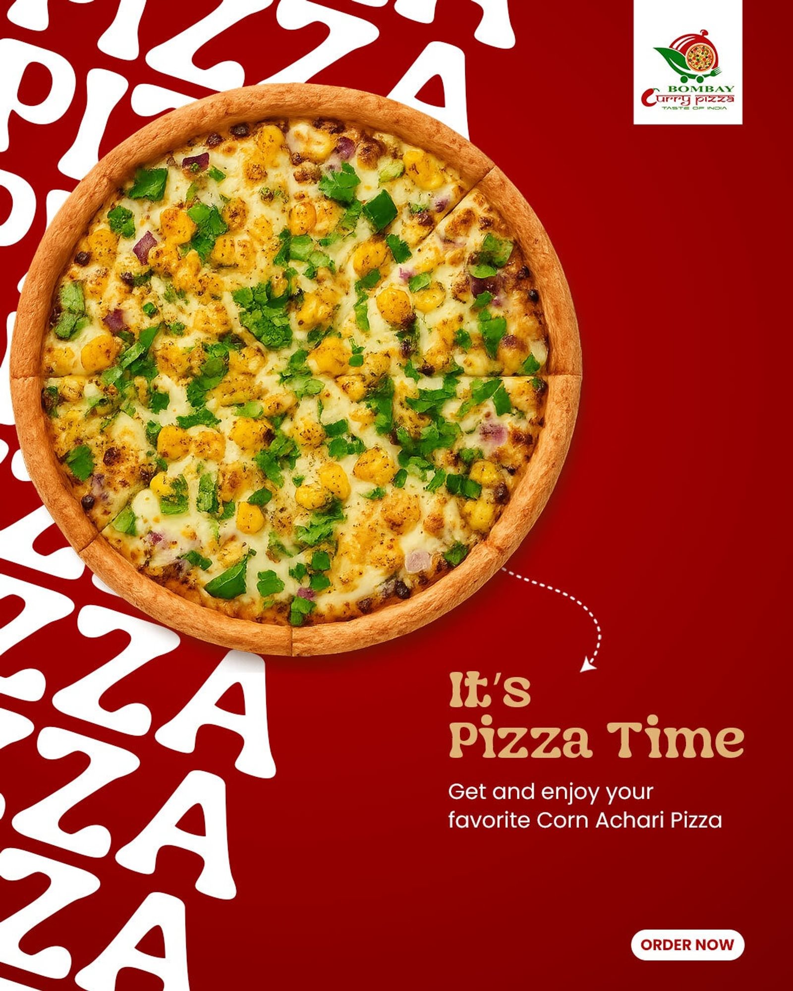 Corn Achari Pizza