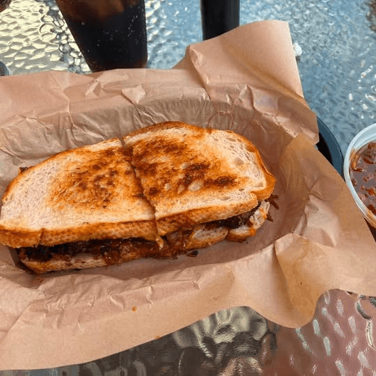 Pulled Pork Grilled Cheese Sandwich