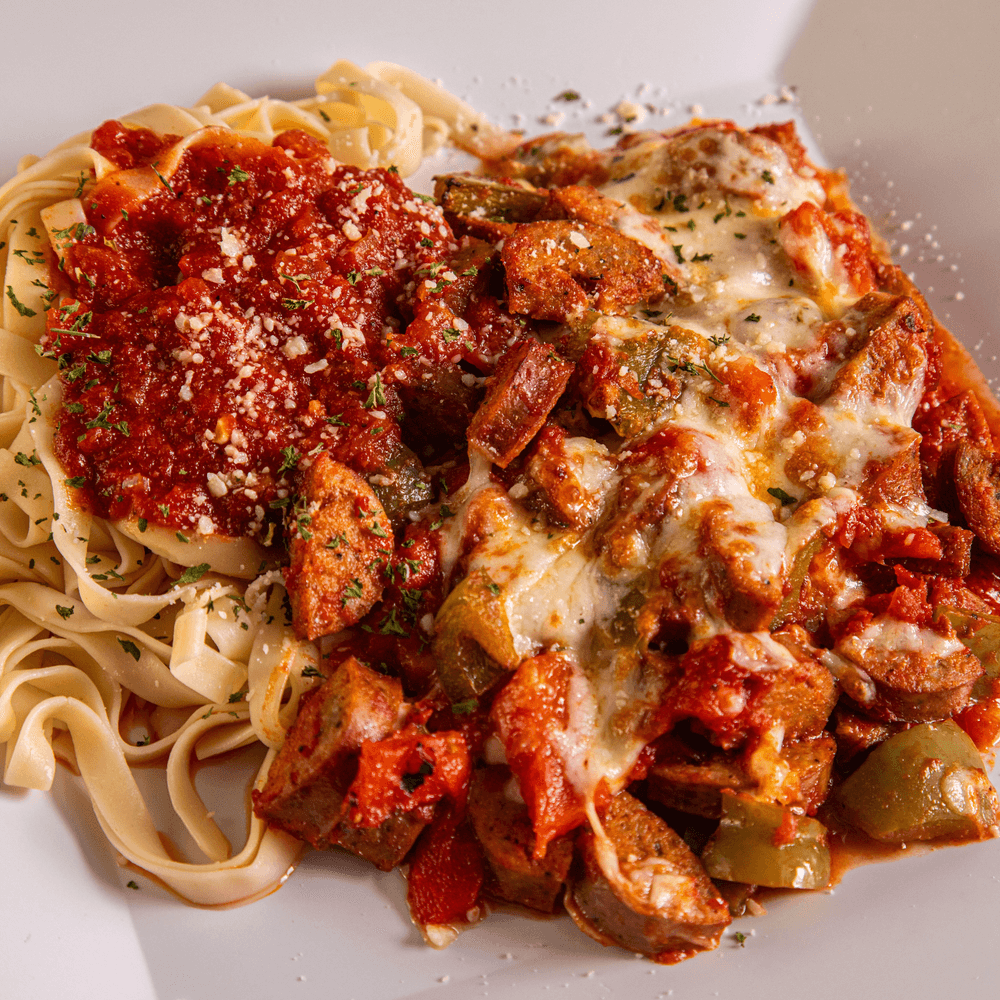 Sausage & Peppers Parmigiana Lunch