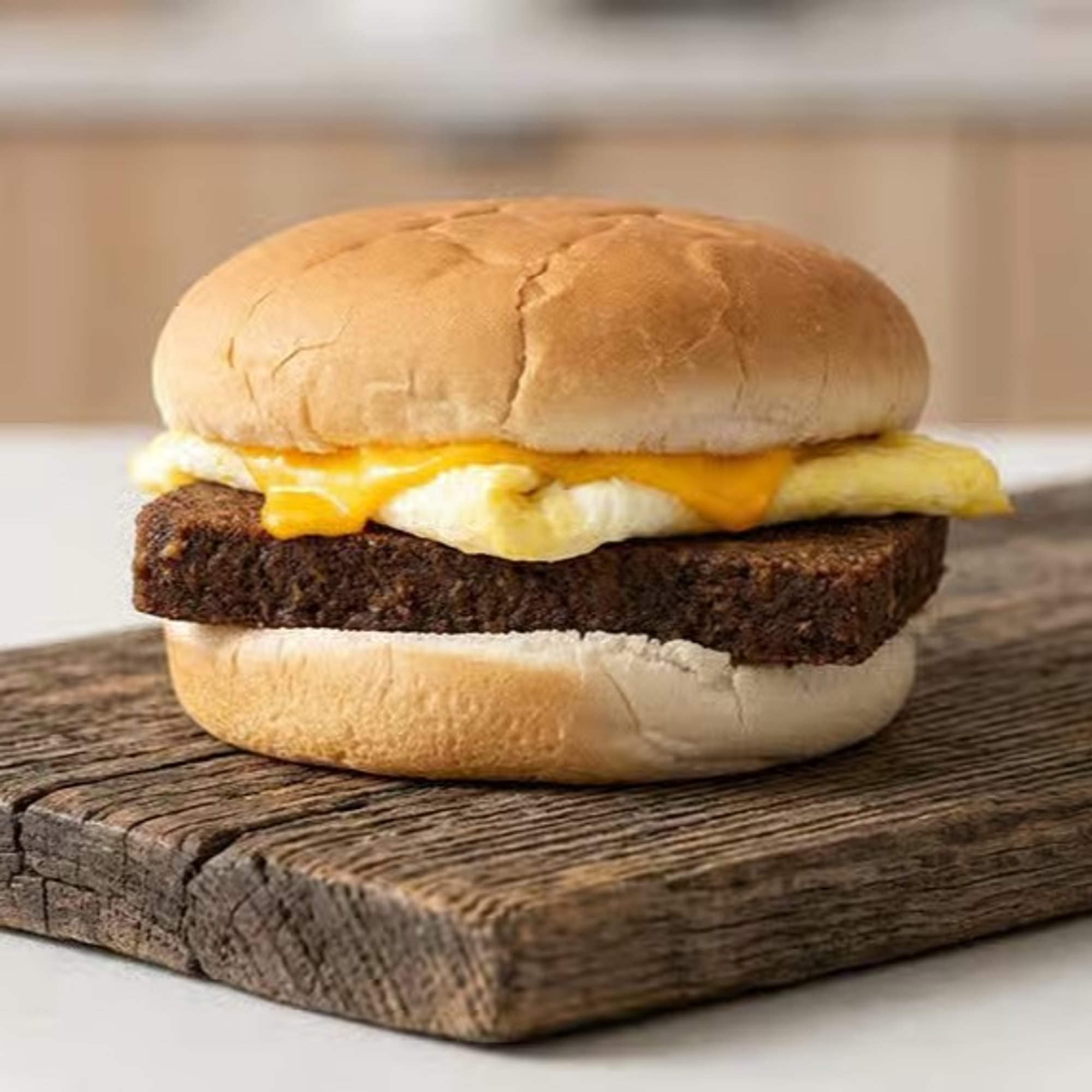 Livermush Egg and Cheese on a Bun