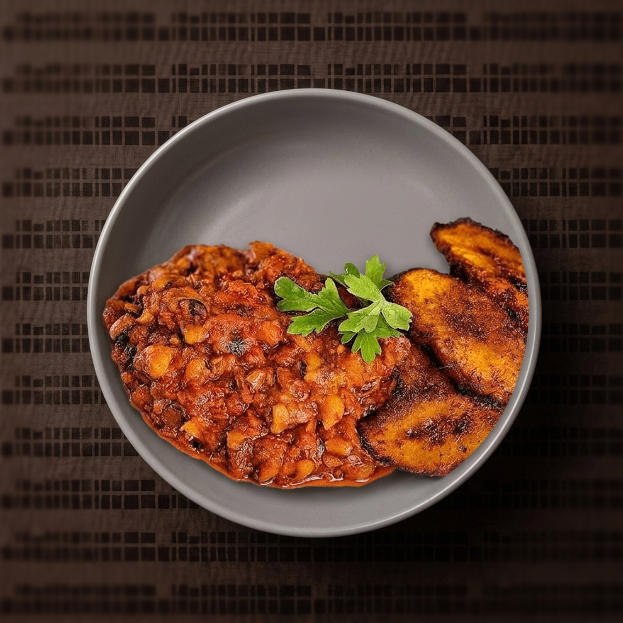 Beans Stew with Fried Plantain