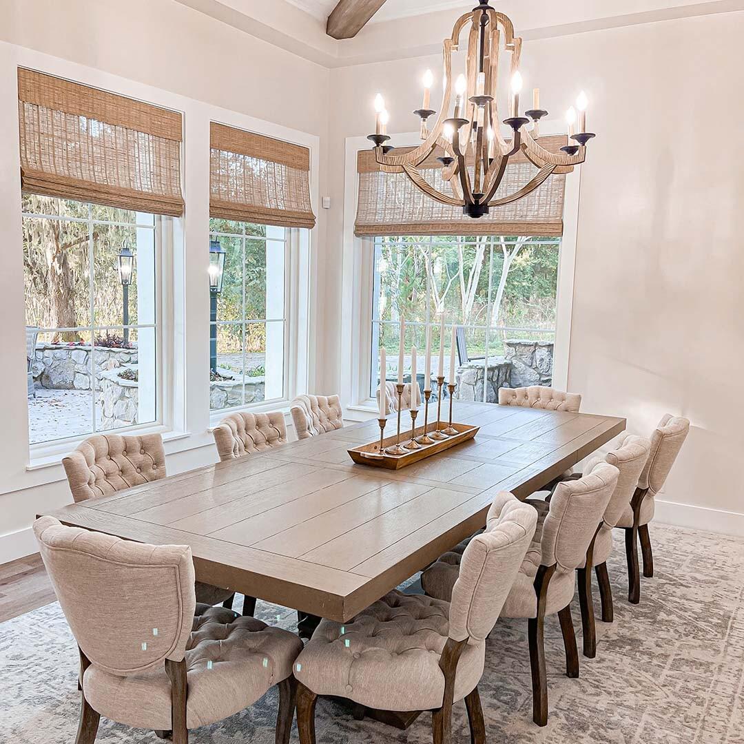 Dining Room Woven Wood Shades