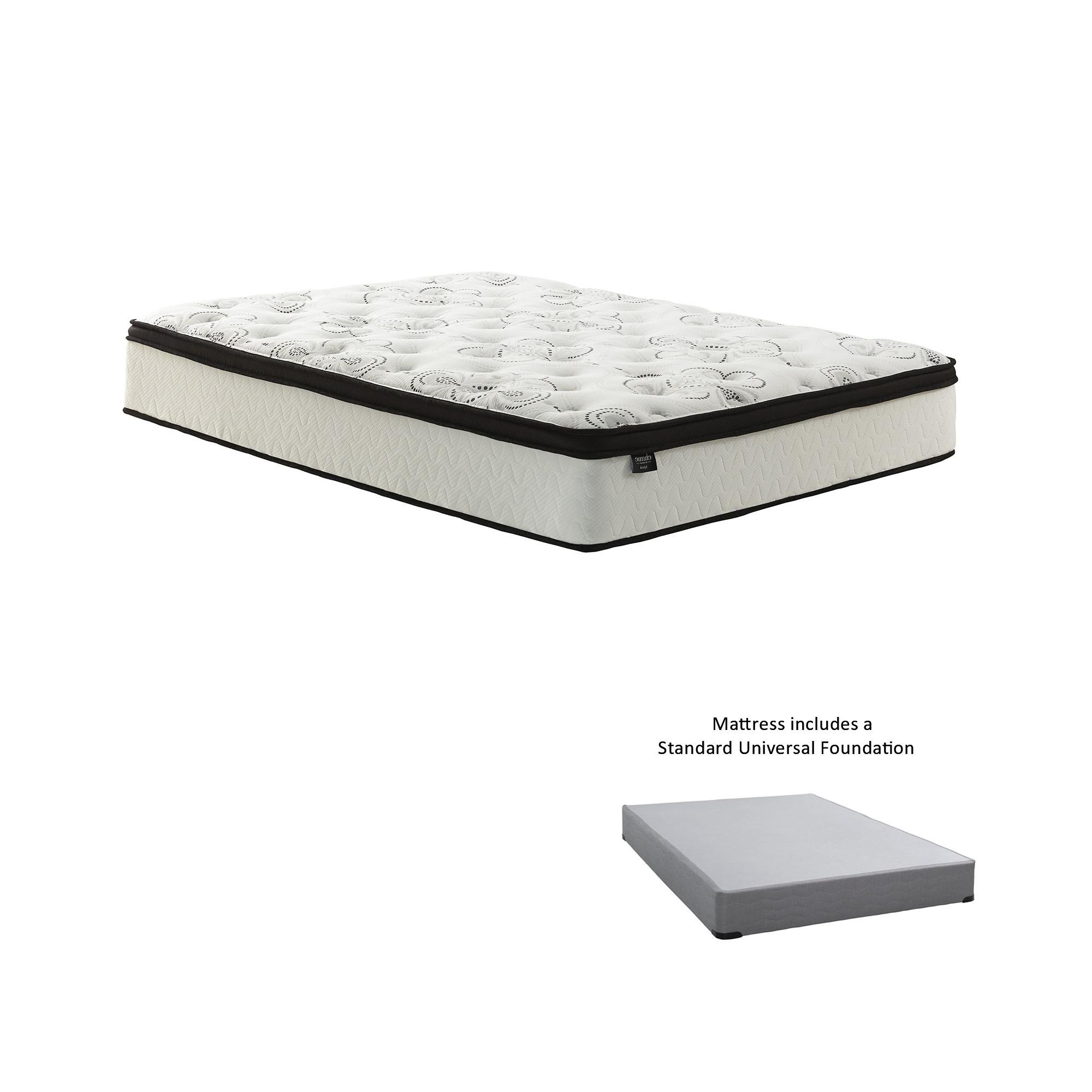 12" Euro Top Ultra Plush Full Hybrid Mattress in a Box with 9" Foundation