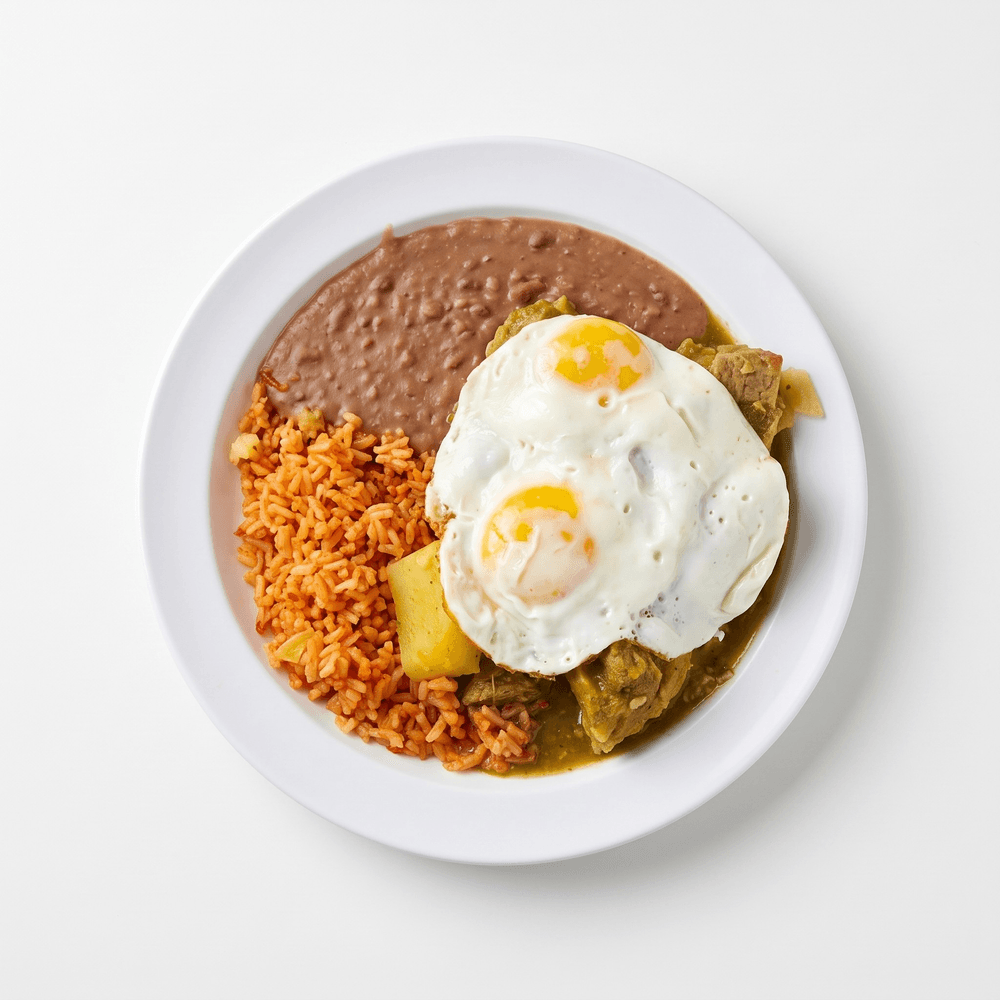 Chile Verde and Eggs Breakfast Plate