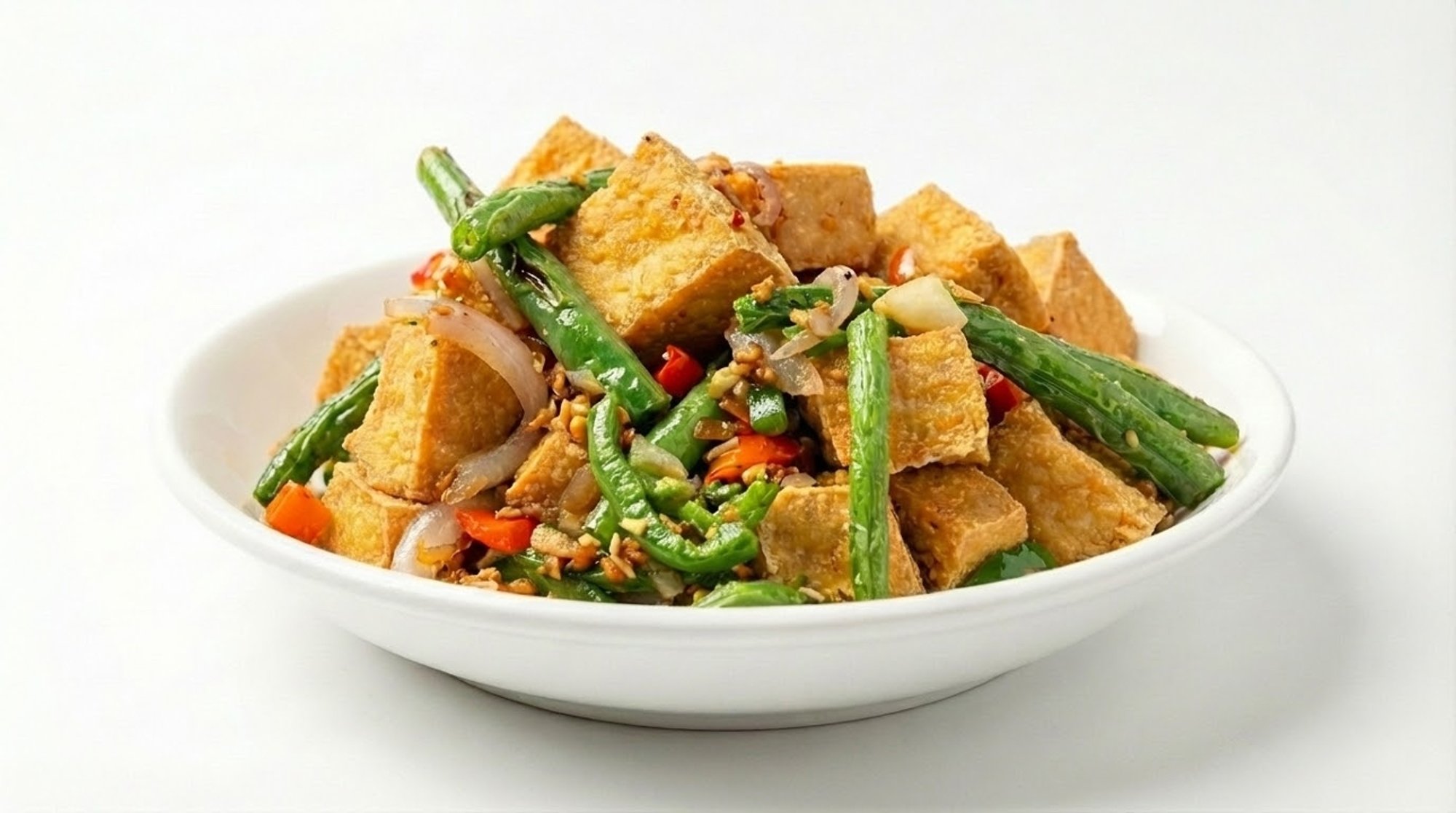 Salt & Pepper Fried Tofu & String Beans