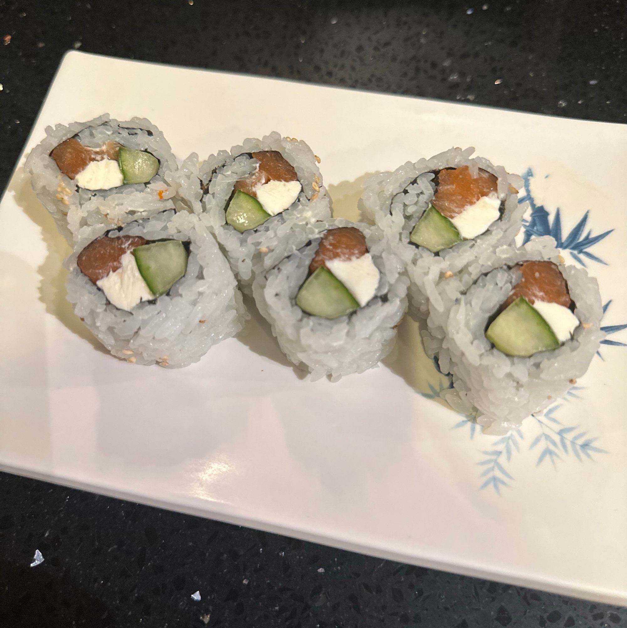 Alaskan Roll, Salmon, cream cheese and cucumber
