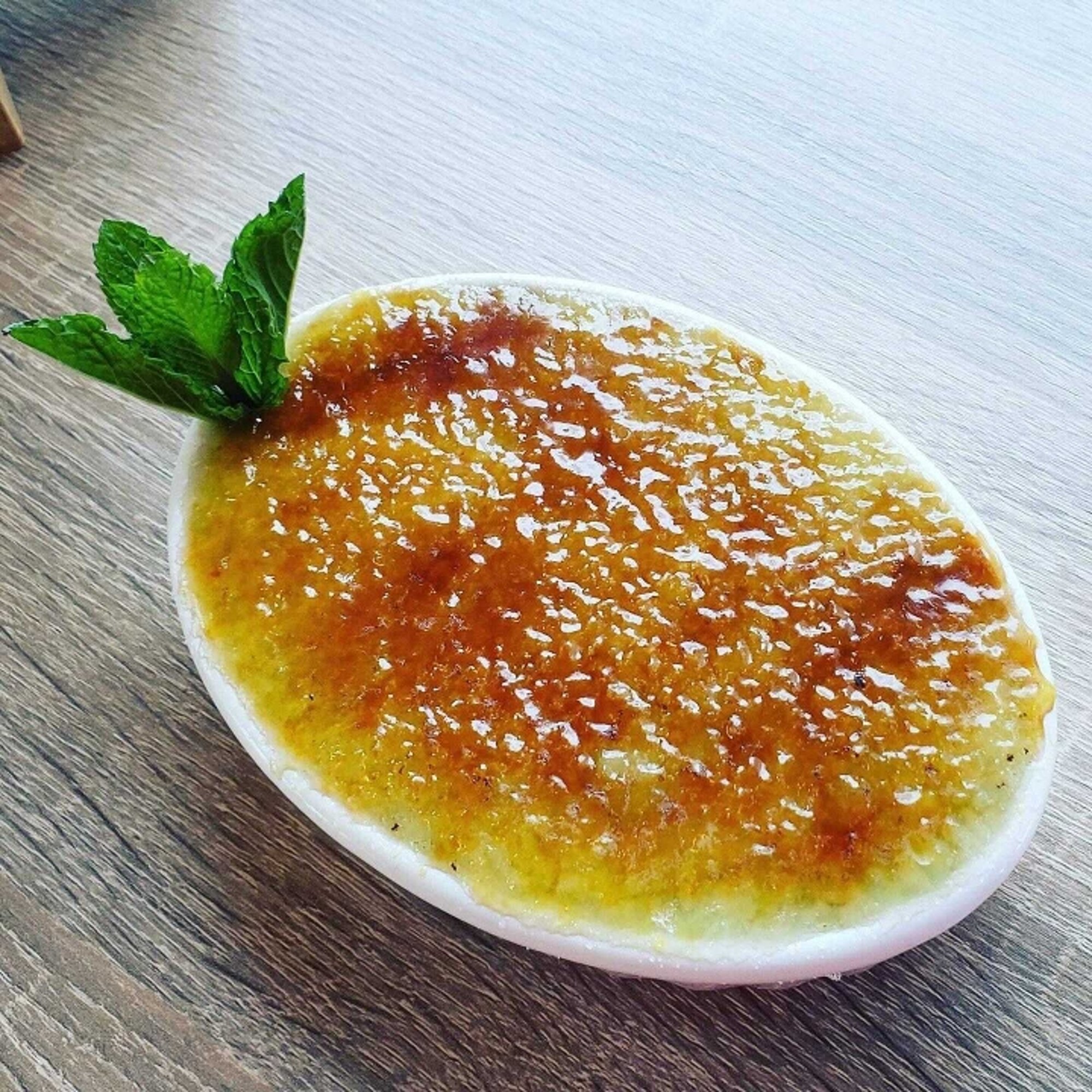 Coconut Pandan Rice Pudding Brûlée