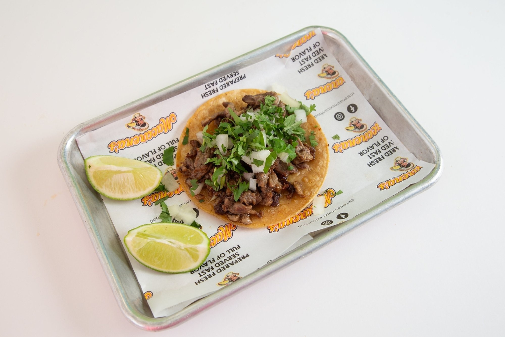 Carne asada (steak) street taco