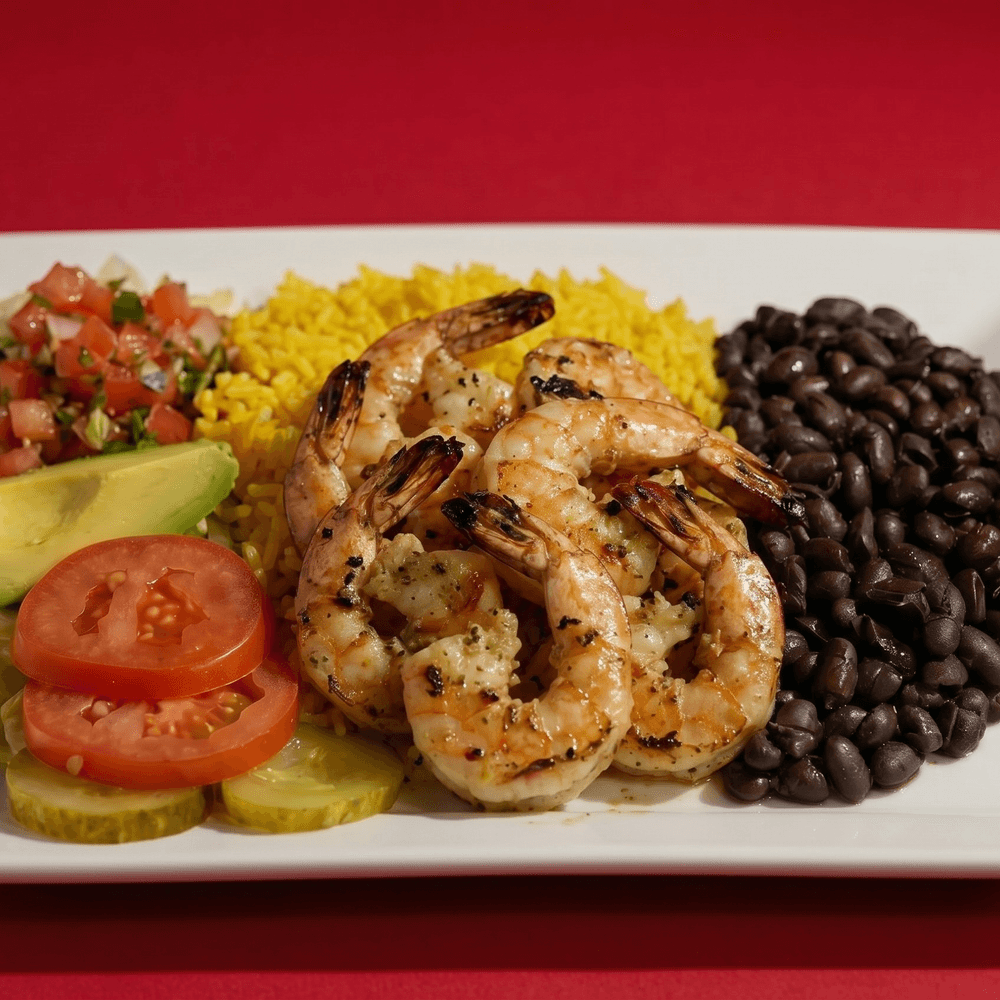 Camarones a La Plancha Plate