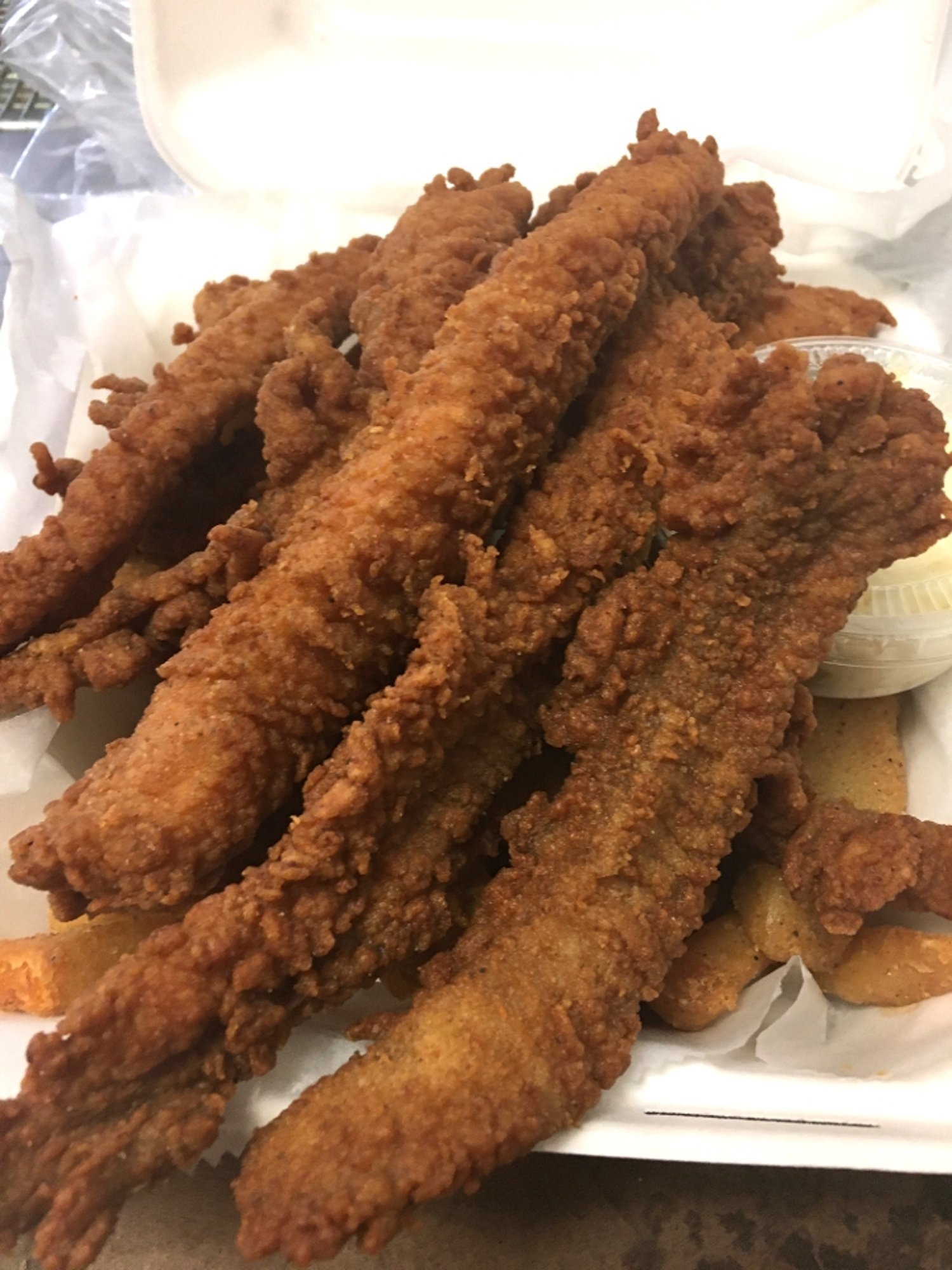 Catfish Tenders - 6pc (includes fries & slaw)