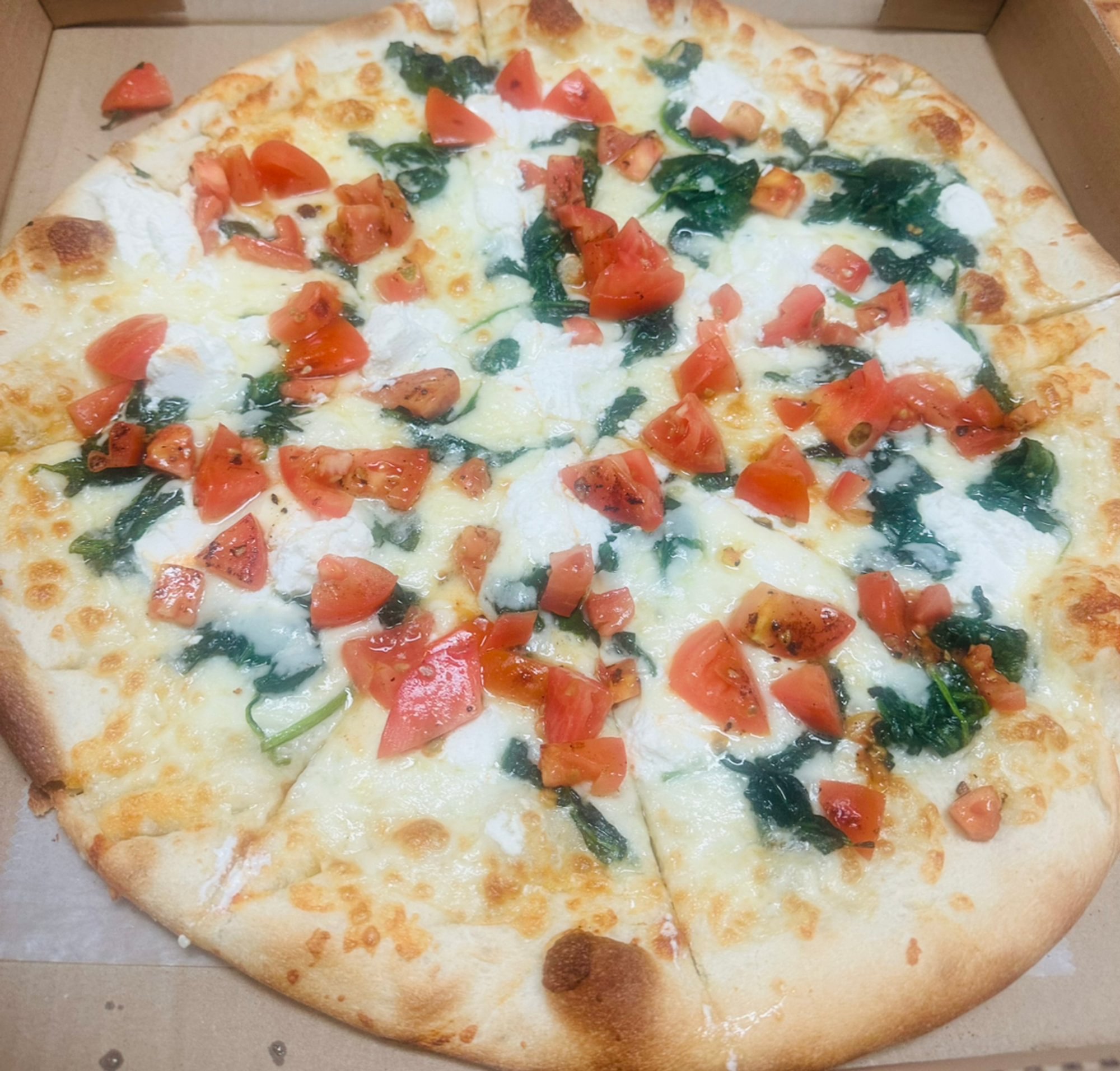 Spinach Ricotta White Pizza