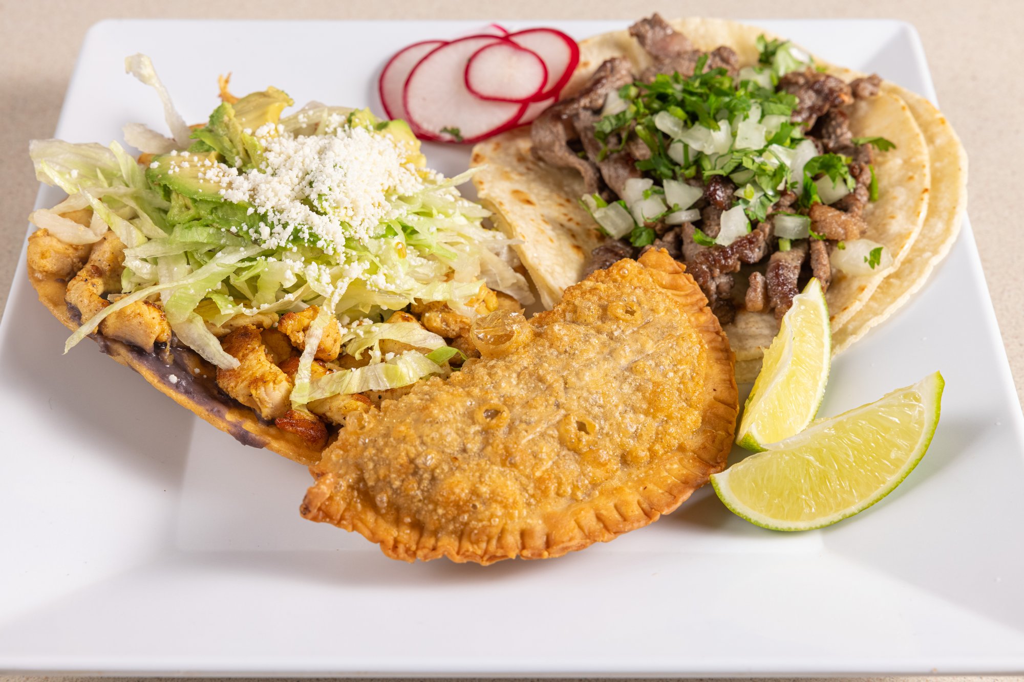 Combo #1 (Taco, Tostada, & Empanada)