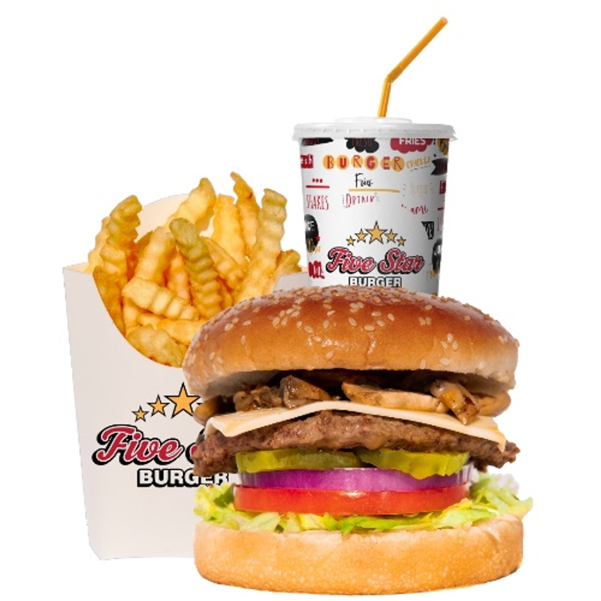 Mushrooms Swiss Burger Combo